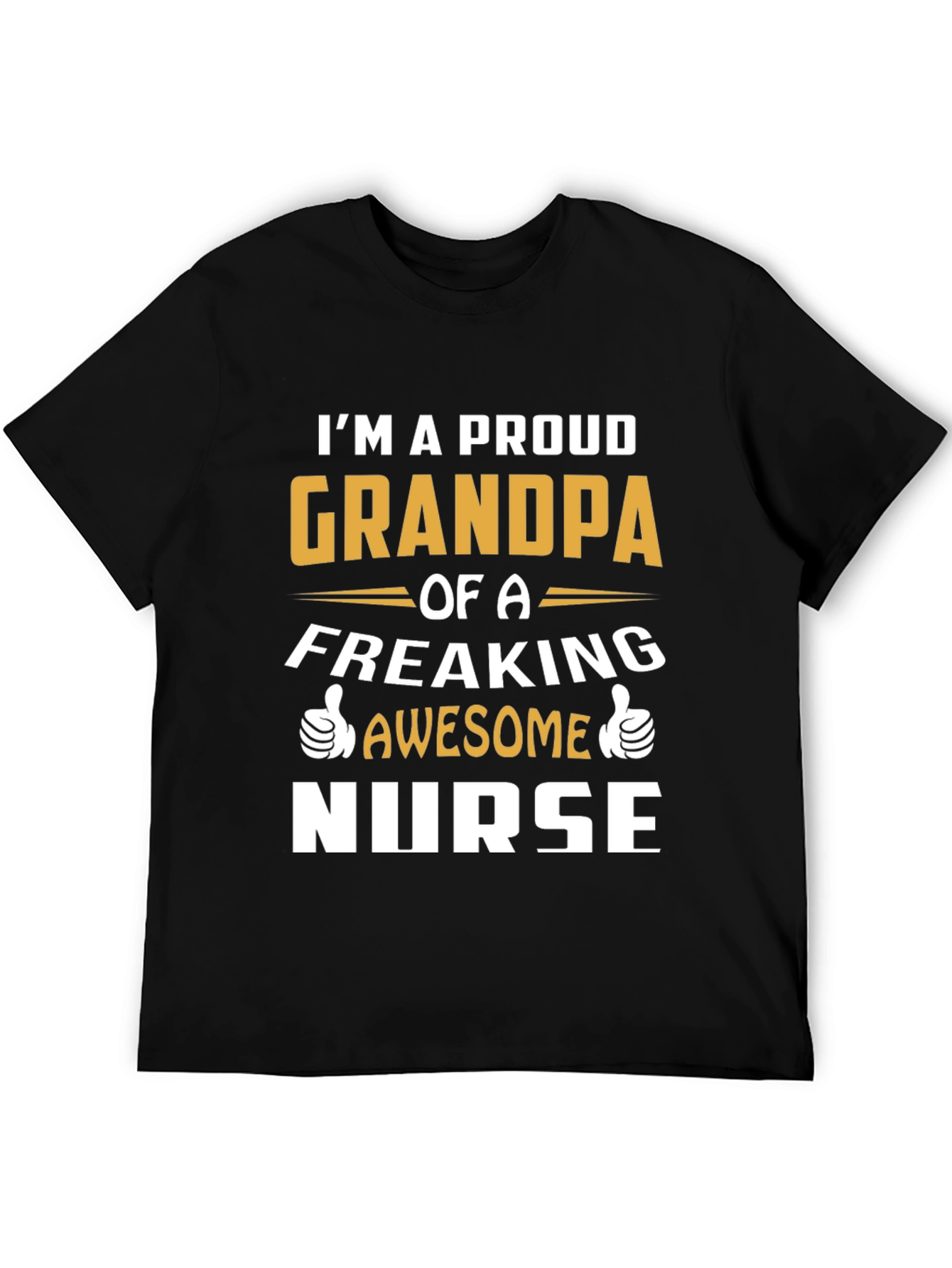 Black Proud Grandpa of an Awesome Nurse T-Shirt view 5