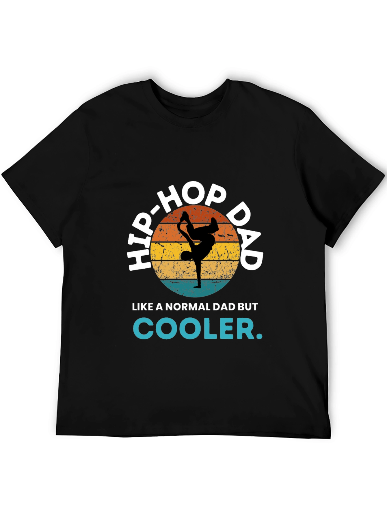Black Hip-Hop Dad T-Shirt - Cool Dad Tee view 5