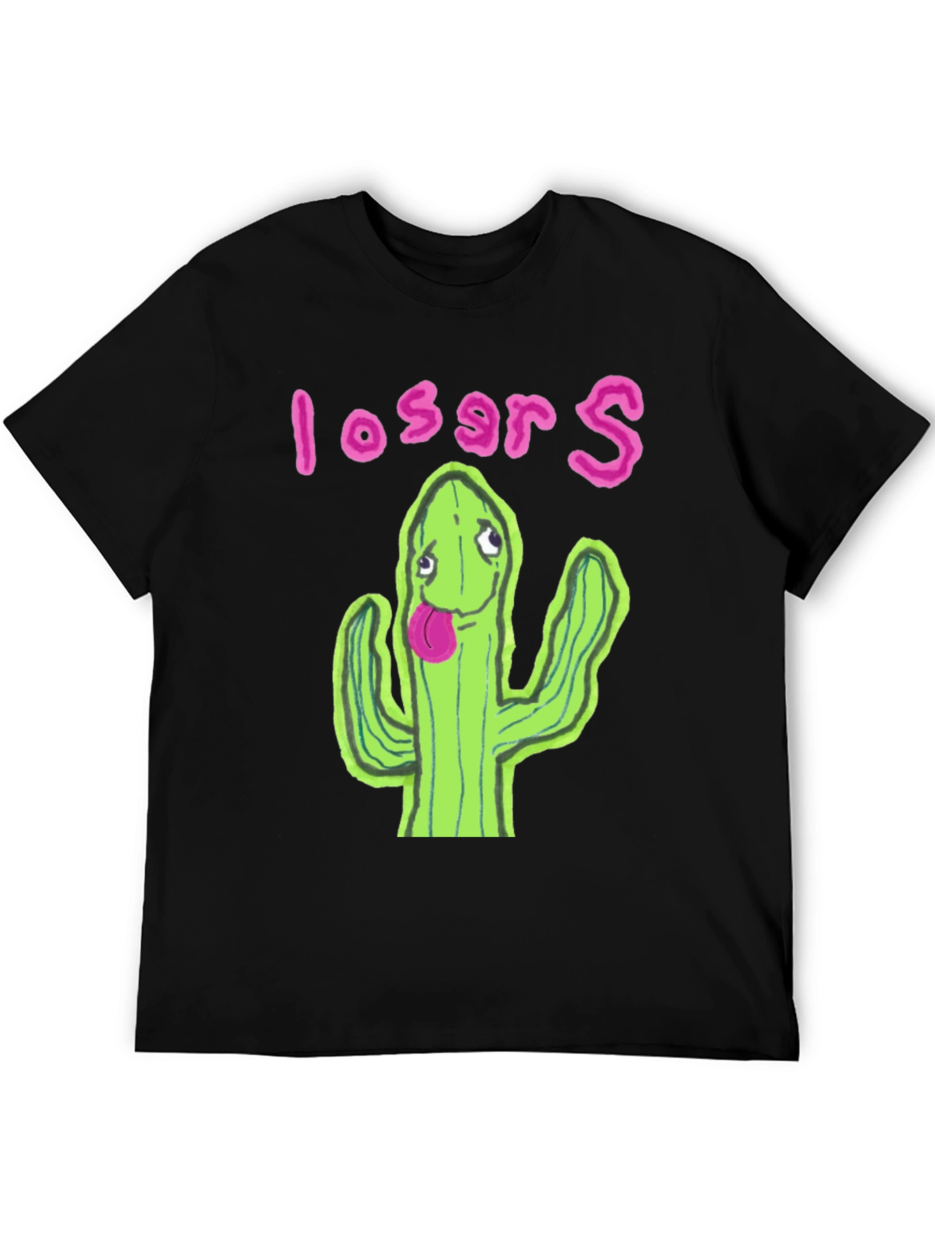 Black Cactus Losers Graphic Black T-Shirt view 5
