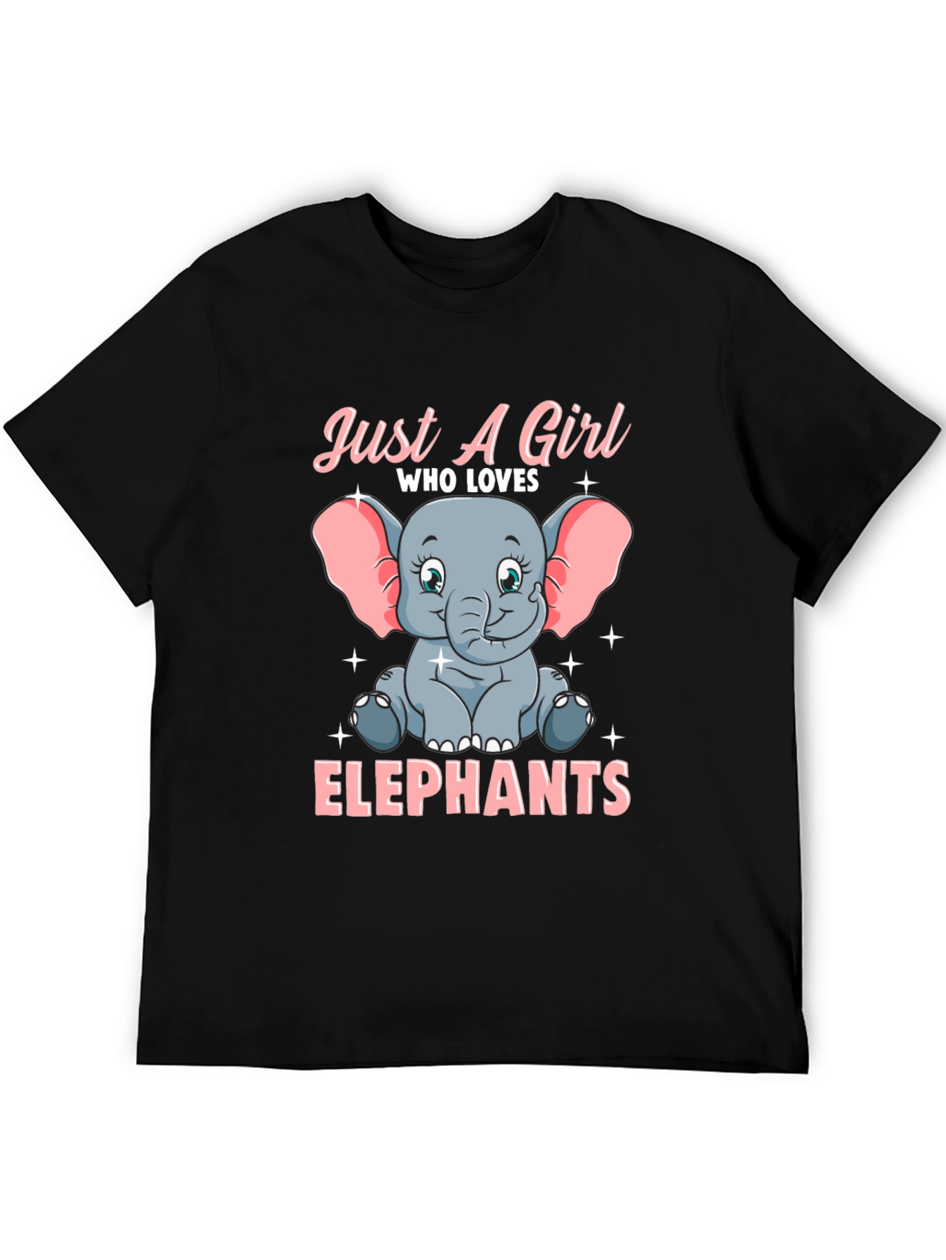 Black Girl's Elephant Lover Graphic T-Shirt view 5