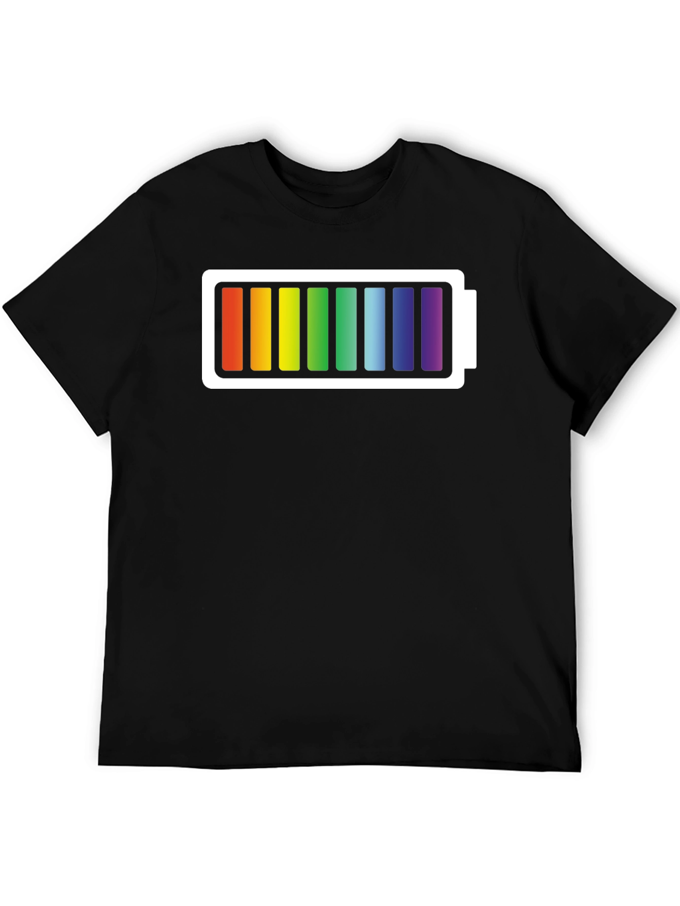 Black Rainbow Battery T-Shirt - Prideful Charge view 5