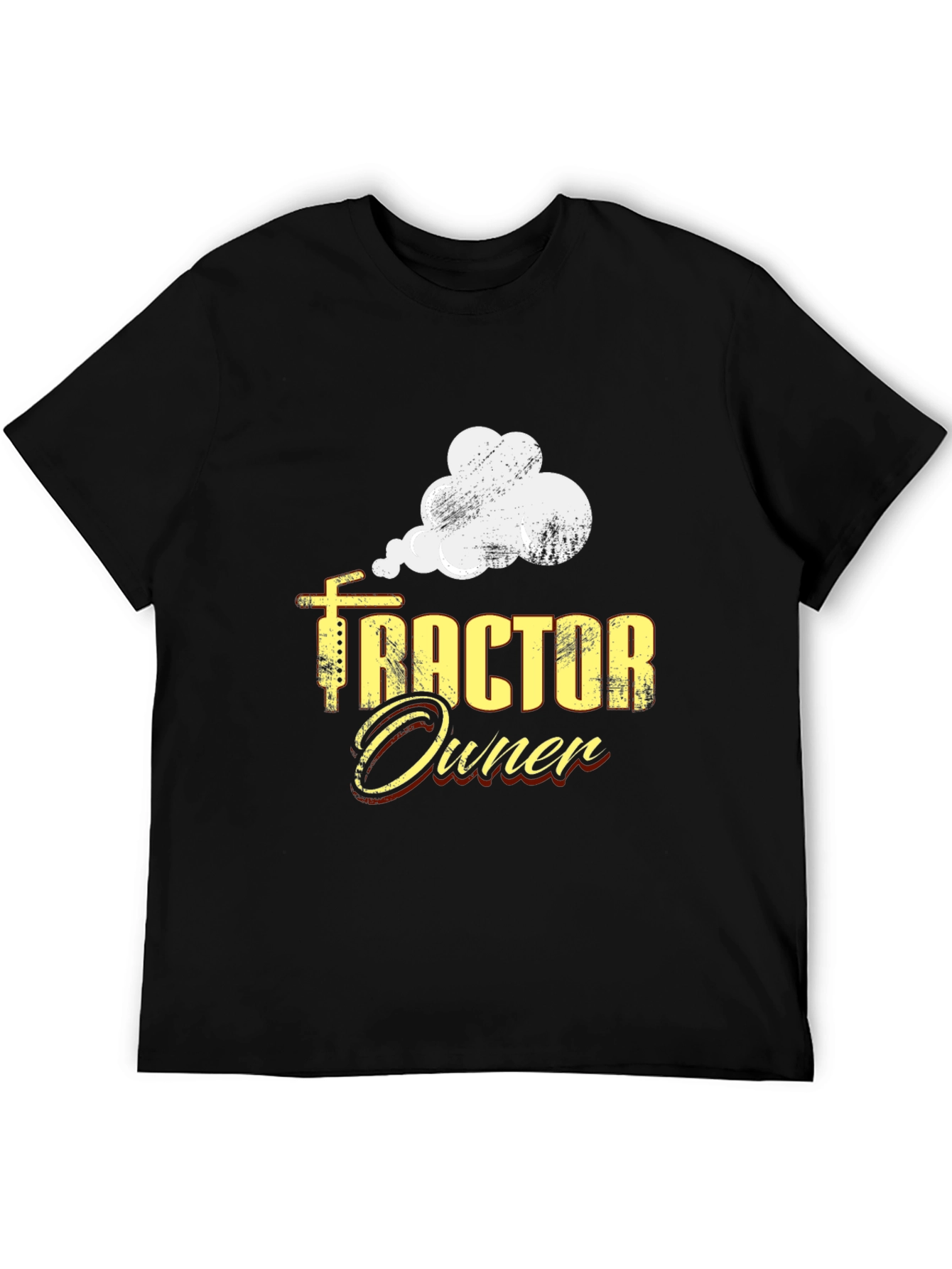 Black Tractor Owner Graphic Tee - Black Cotton Casual T-Shirt view 5