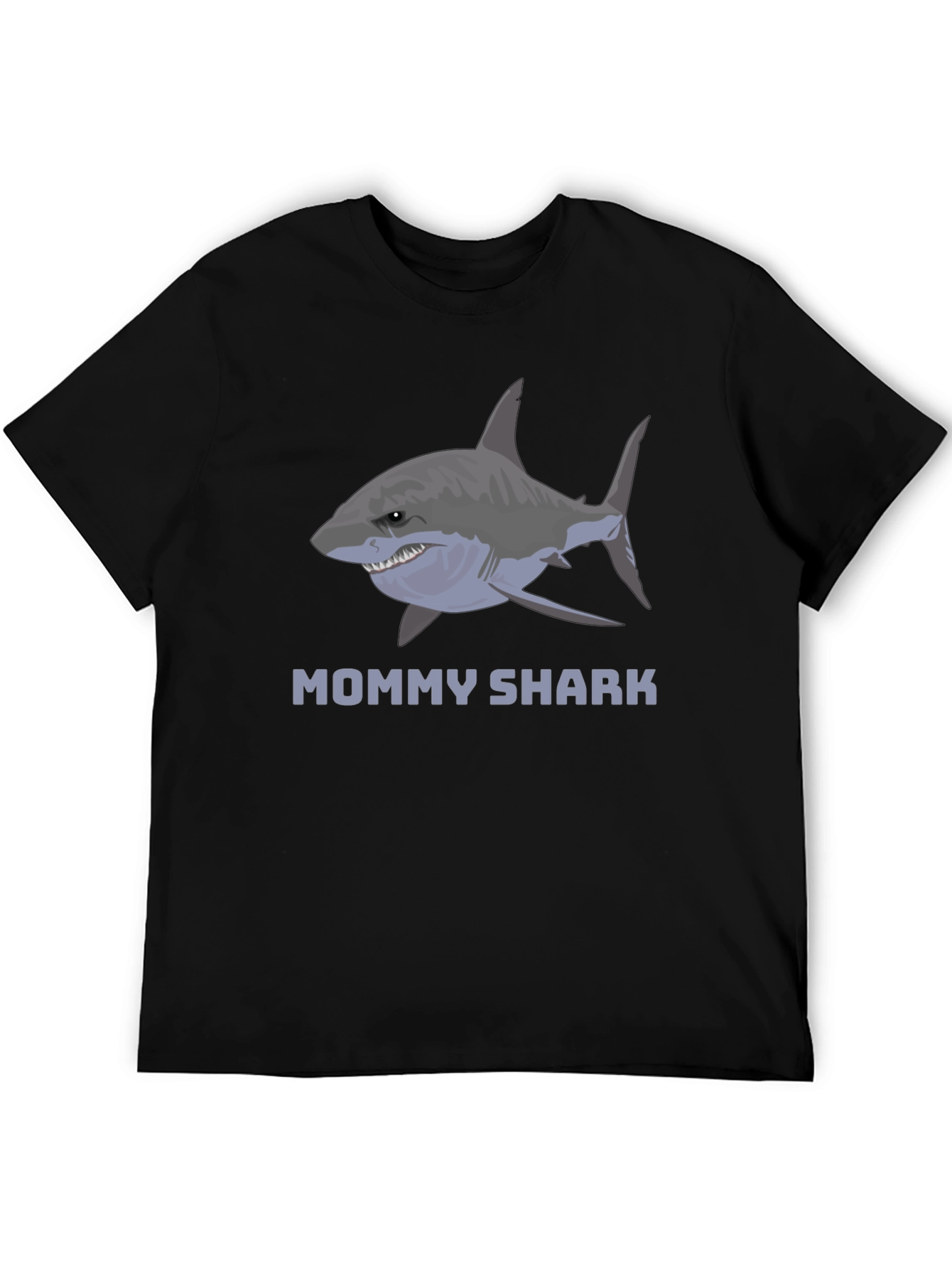 Black Mommy Shark Graphic Tee -  Stylish Cotton Blend view 5