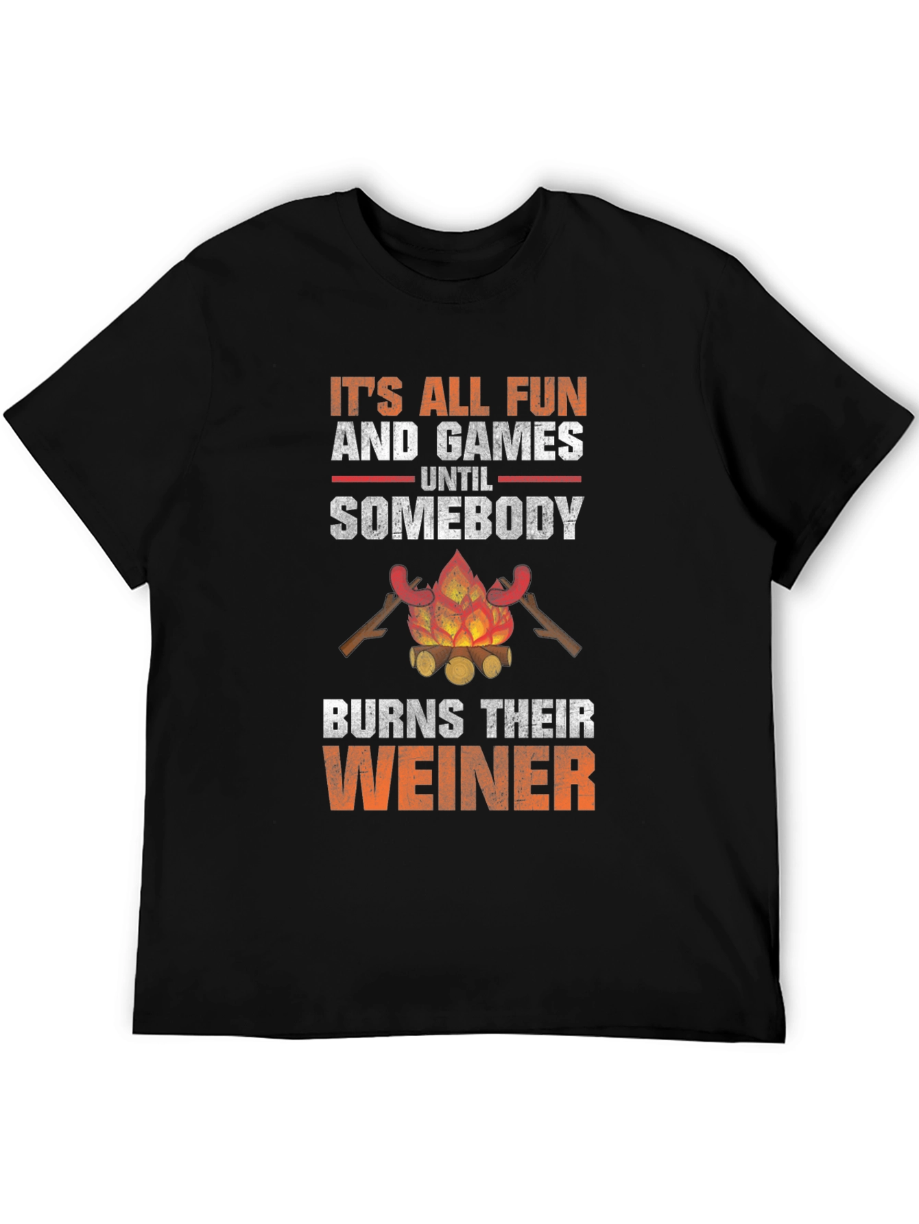 Black Fun and Games T-Shirt - Burns Their Weiner view 5