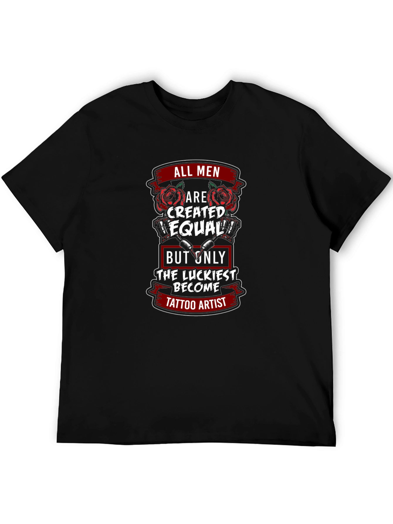 Black Tattoo Artist T-Shirt - All Men Are Created Equal view 5