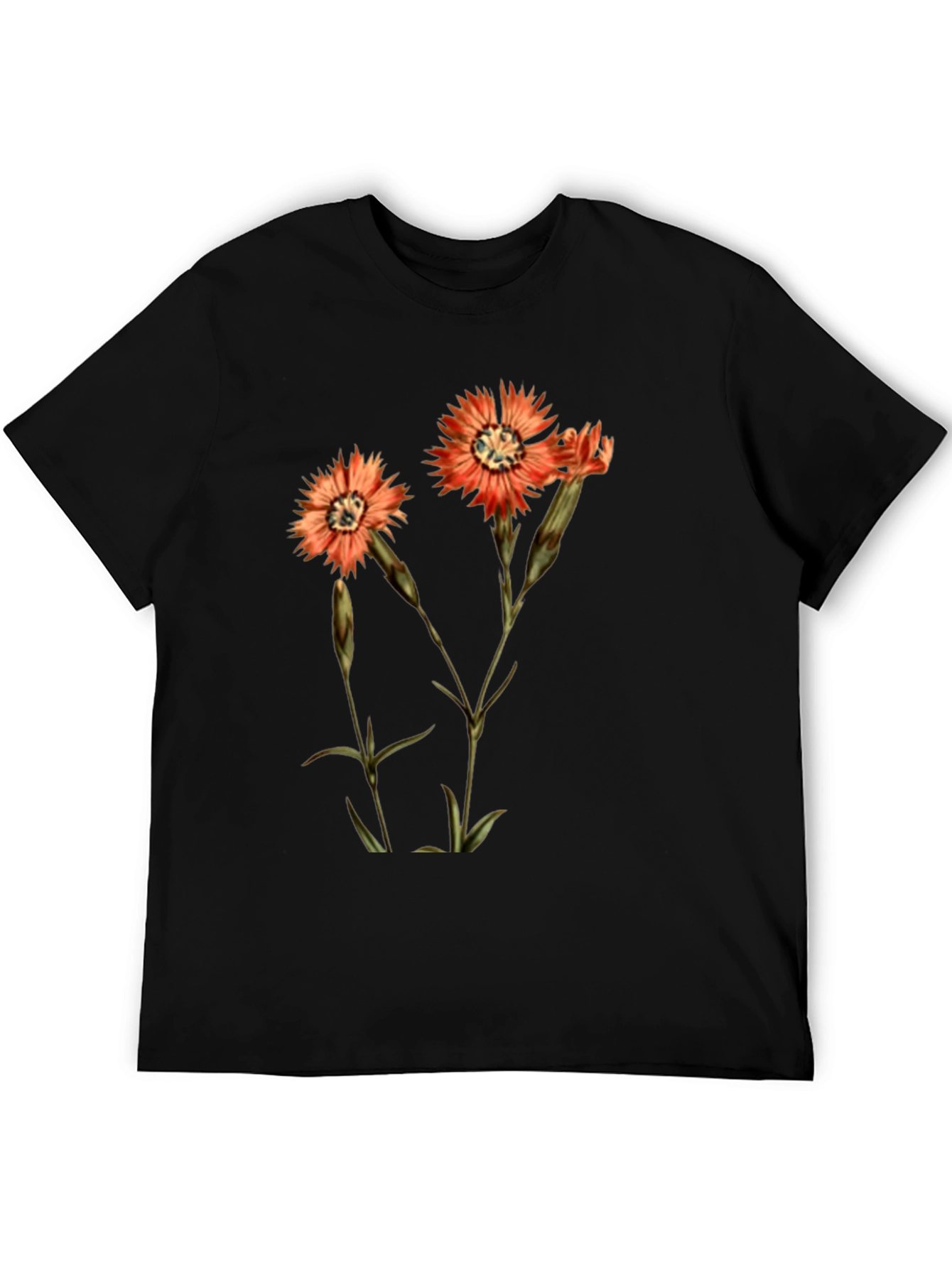 Black Floral Print Black T-Shirt view 5
