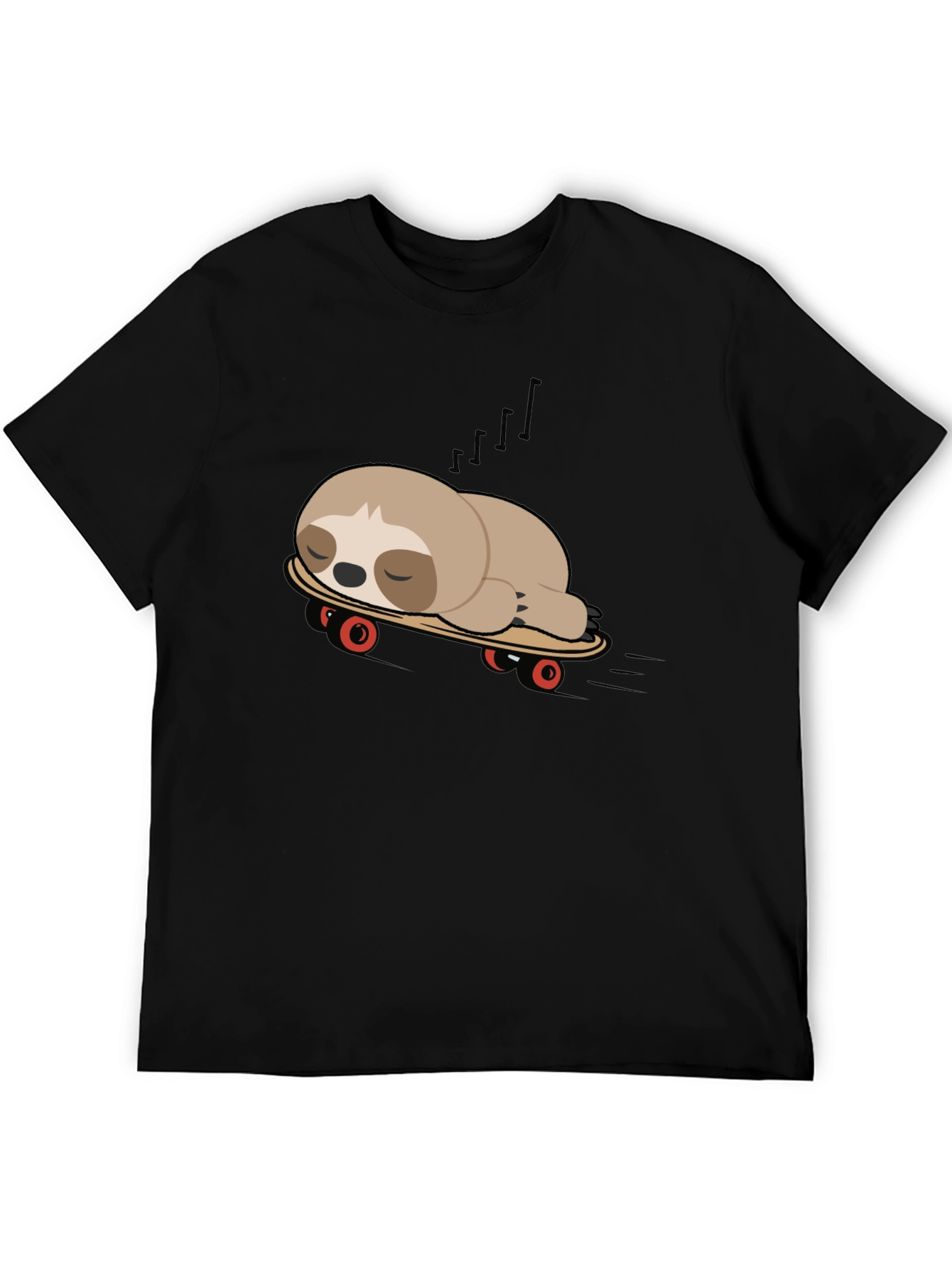 Black Sloth on Skateboard Graphic Tee - Unisex view 5