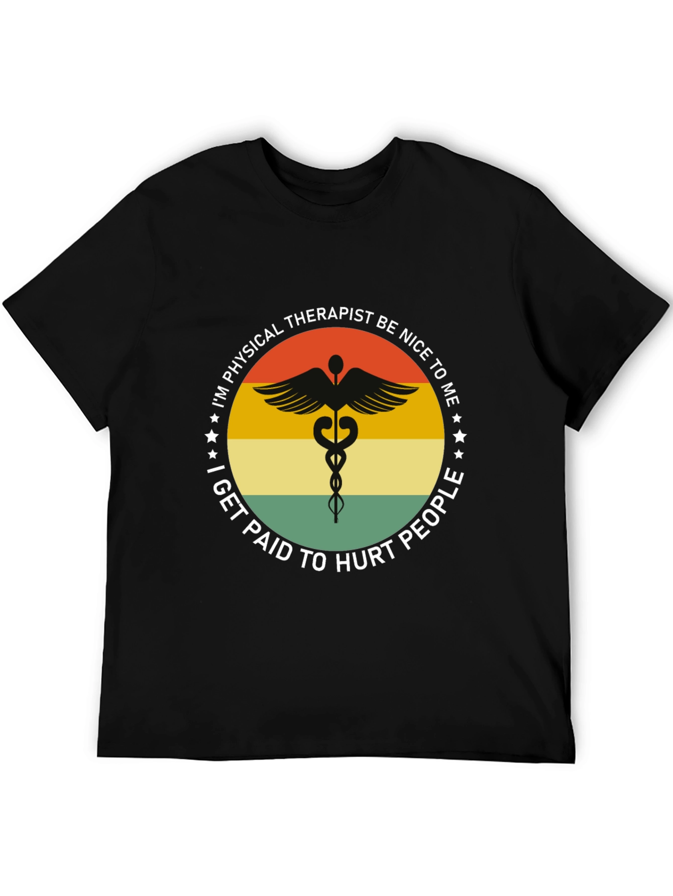 Black Physical Therapist Funny T-Shirt view 5