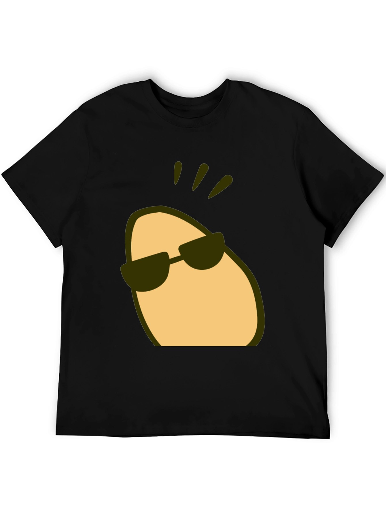 Black Cool Potato Tee - Funny Cartoon Graphic T-Shirt view 5