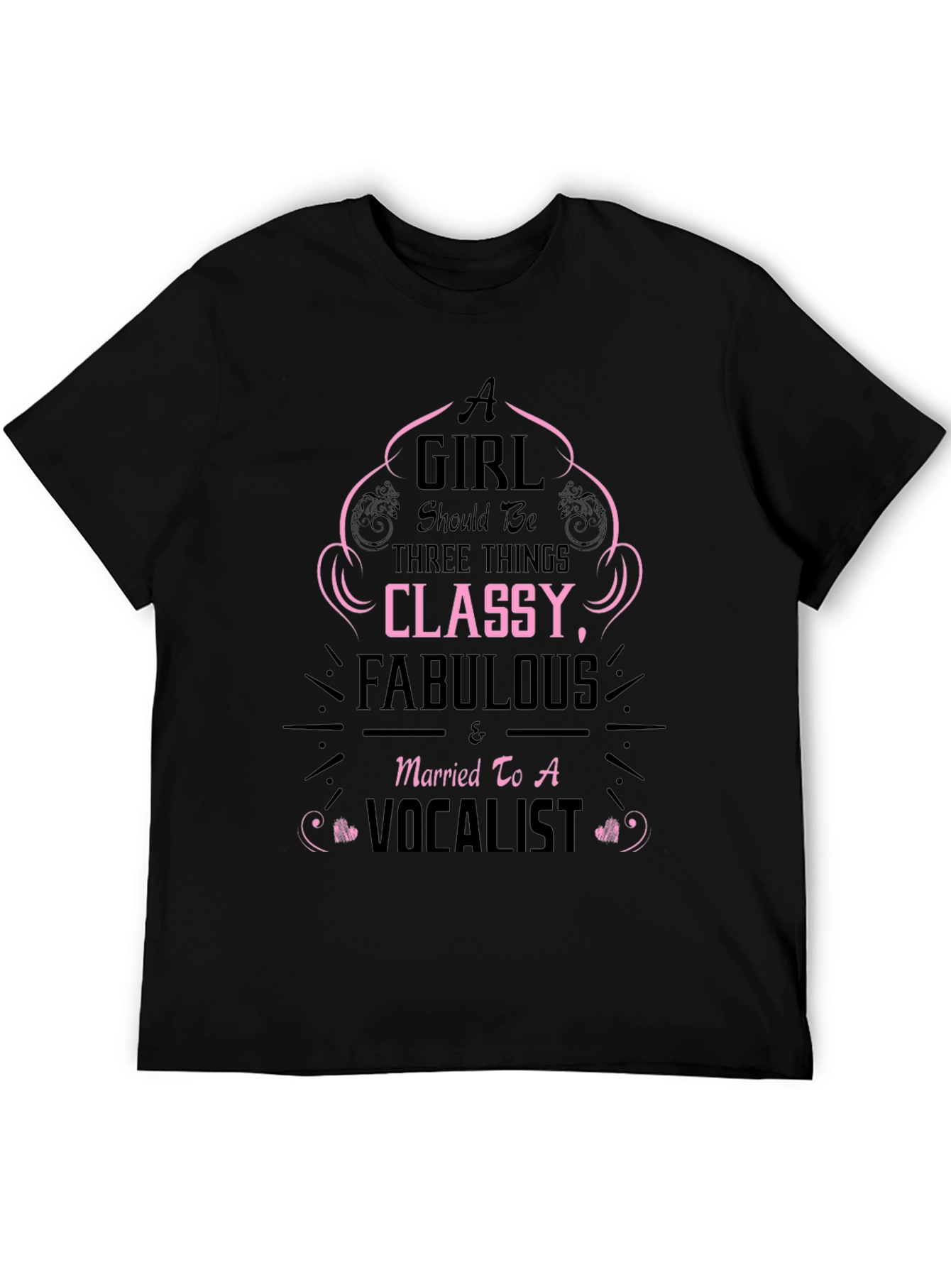 Black Classy Vocalist T-Shirt - Graphic Tee view 5