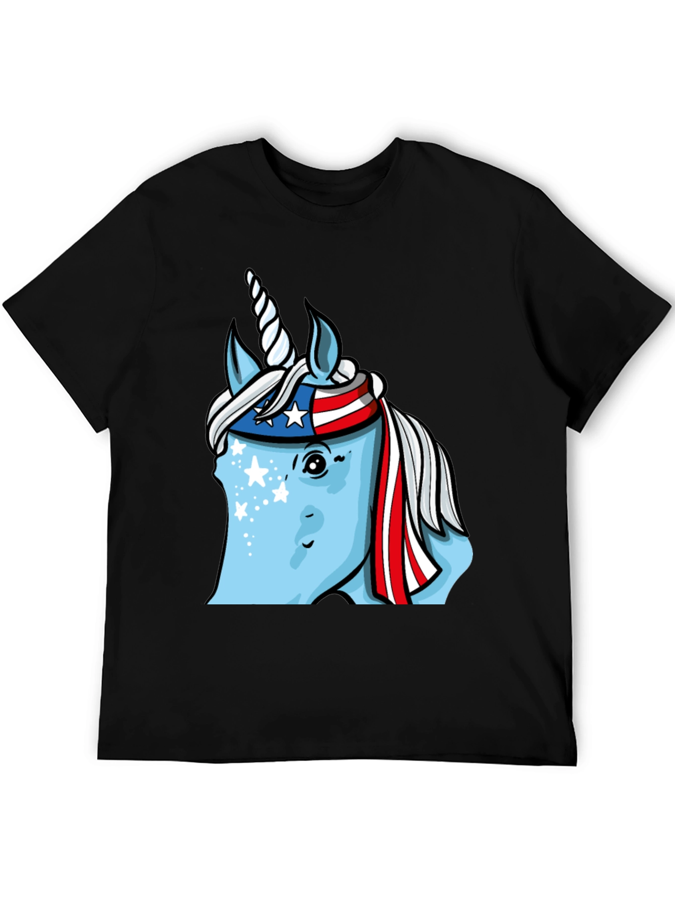 Black Patriotic Unicorn T-Shirt view 5
