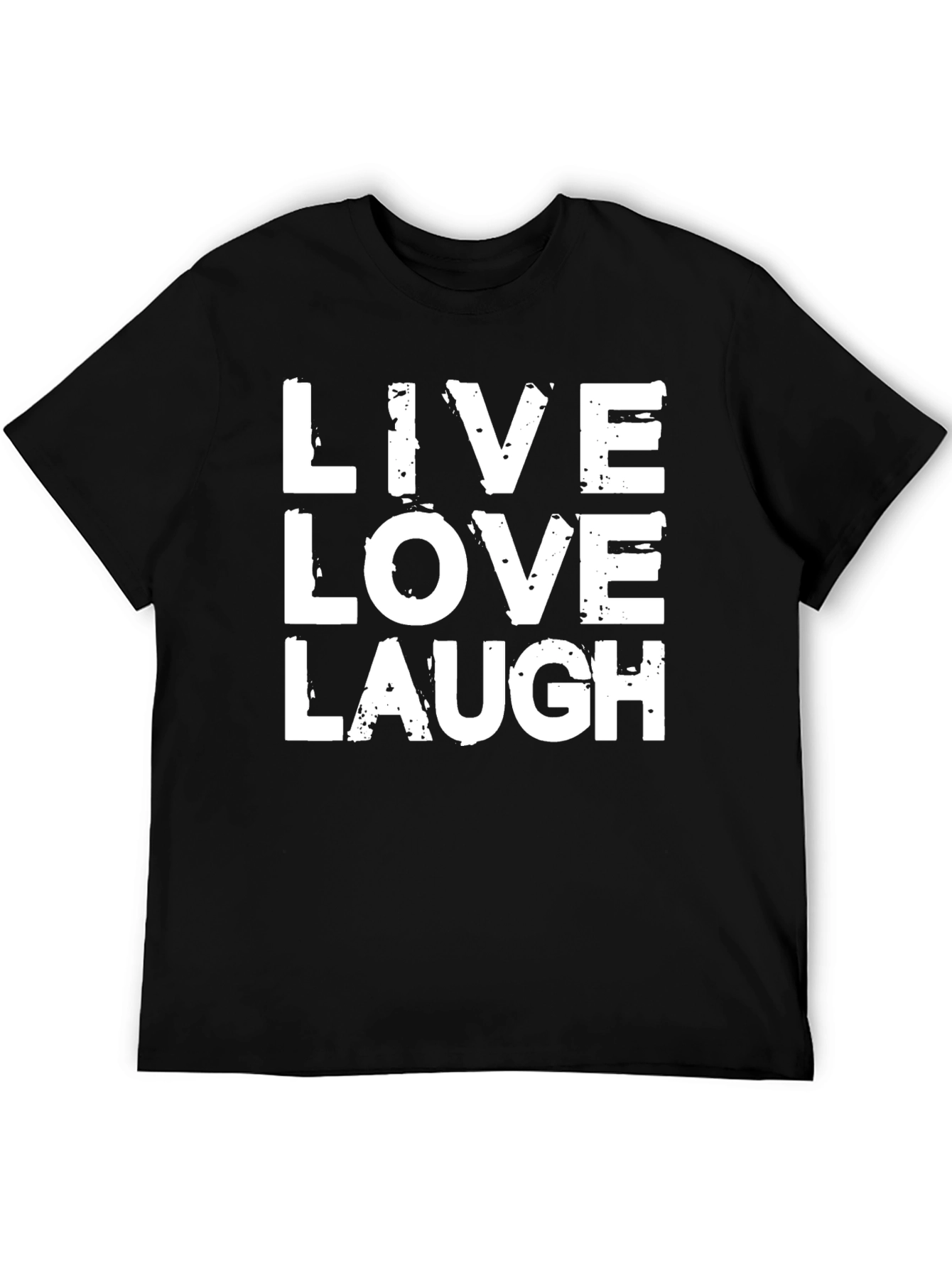Black Live Love Laugh Graphic T-Shirt - Black Cotton Tee view 5