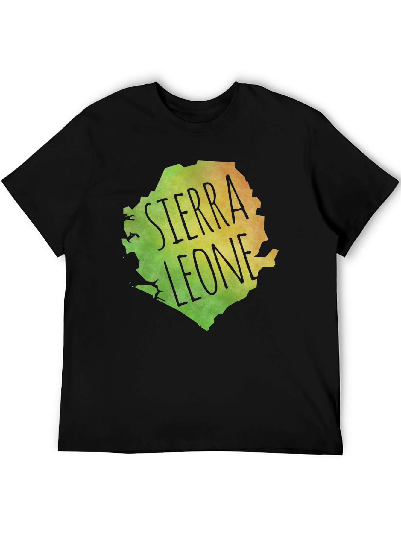 Black Sierra Leone Map Graphic Tee - Black Cotton Blend view 5