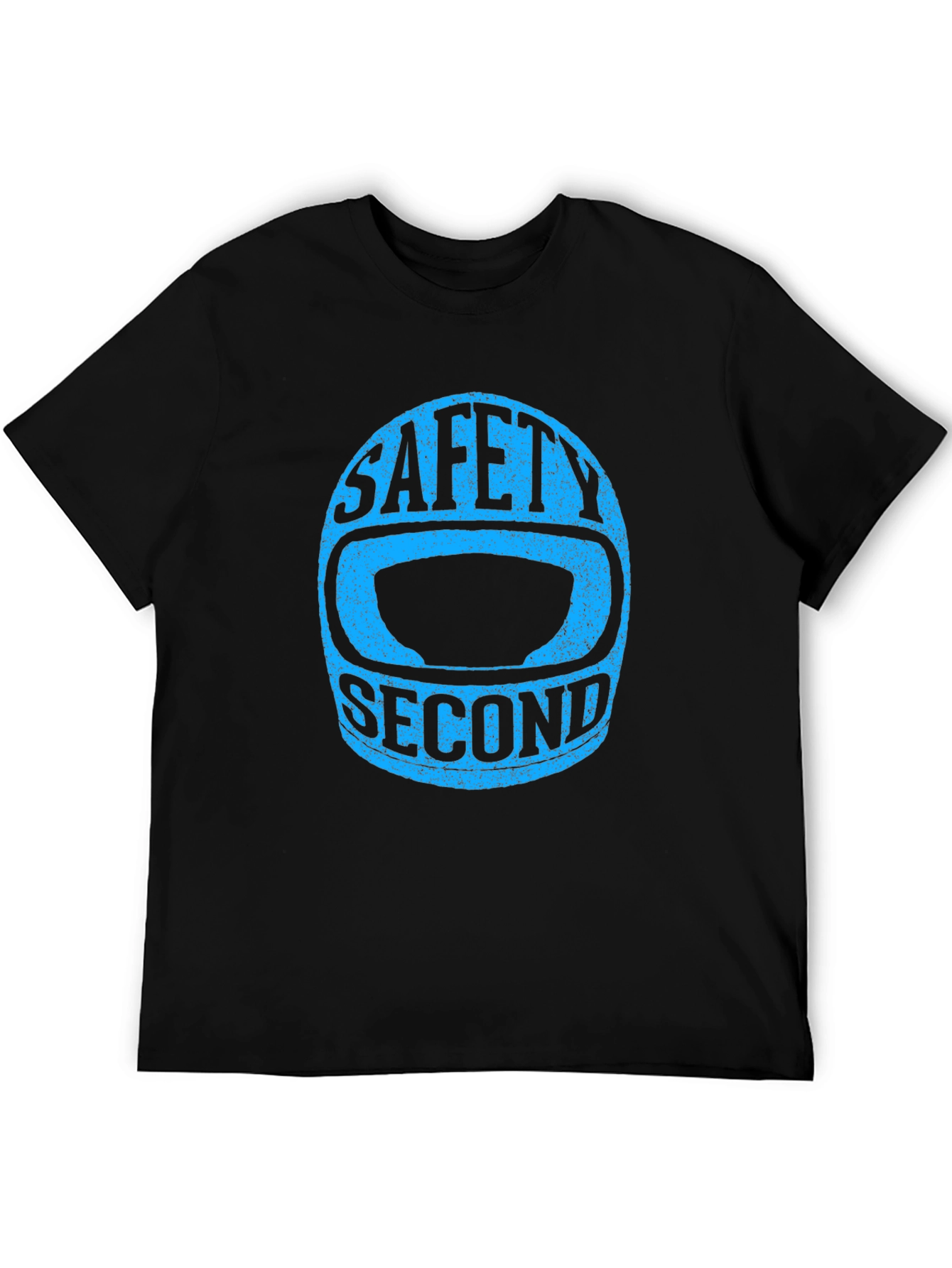 Black Safety Second Helmet Graphic Tee - Black Cotton T-Shirt view 5