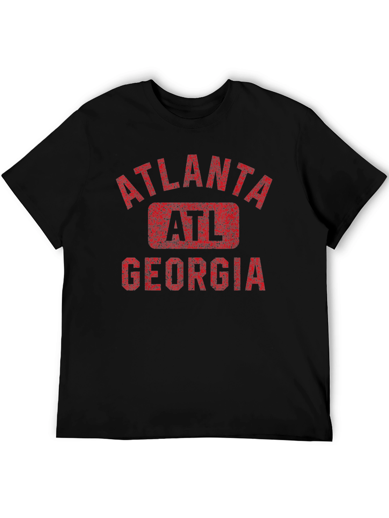 Black Atlanta Georgia Men's Black Graphic T-Shirt view 5