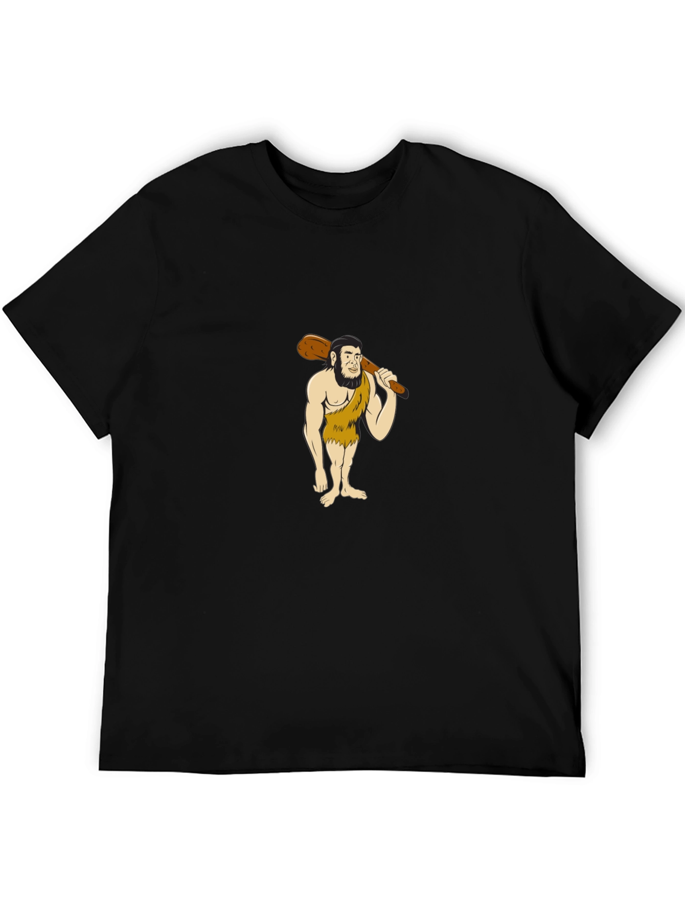 Black Caveman Graphic Tee - Stone Age Style view 5