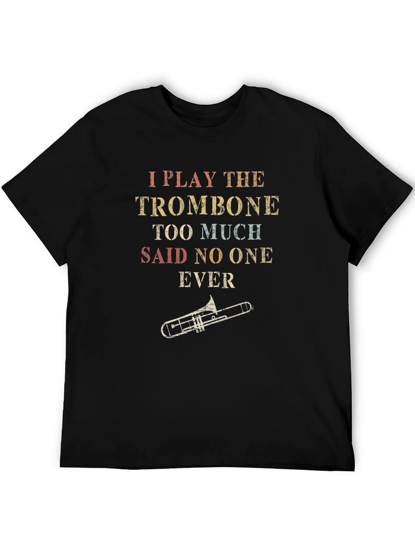 Black Trombone Player Graphic Tee - Music Lover T-Shirt view 5
