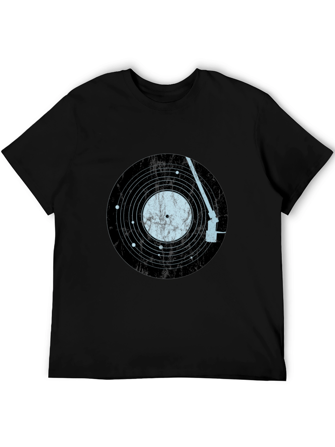 Black Vinyl Record Solar System Men's Tee view 5