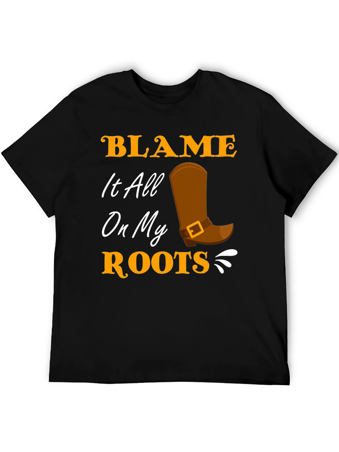 Black Blame It All On My Roots Black T-Shirt view 5