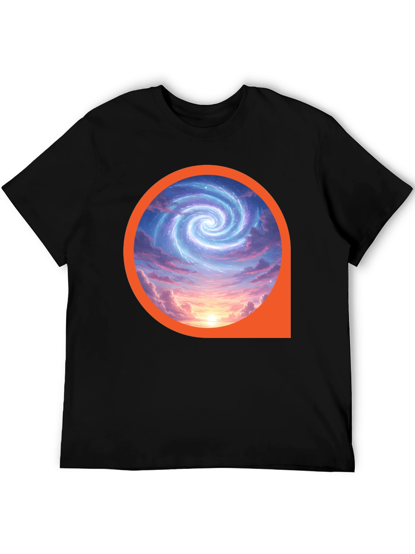 Black Cosmic Swirl Graphic Tee - Modern Style view 5