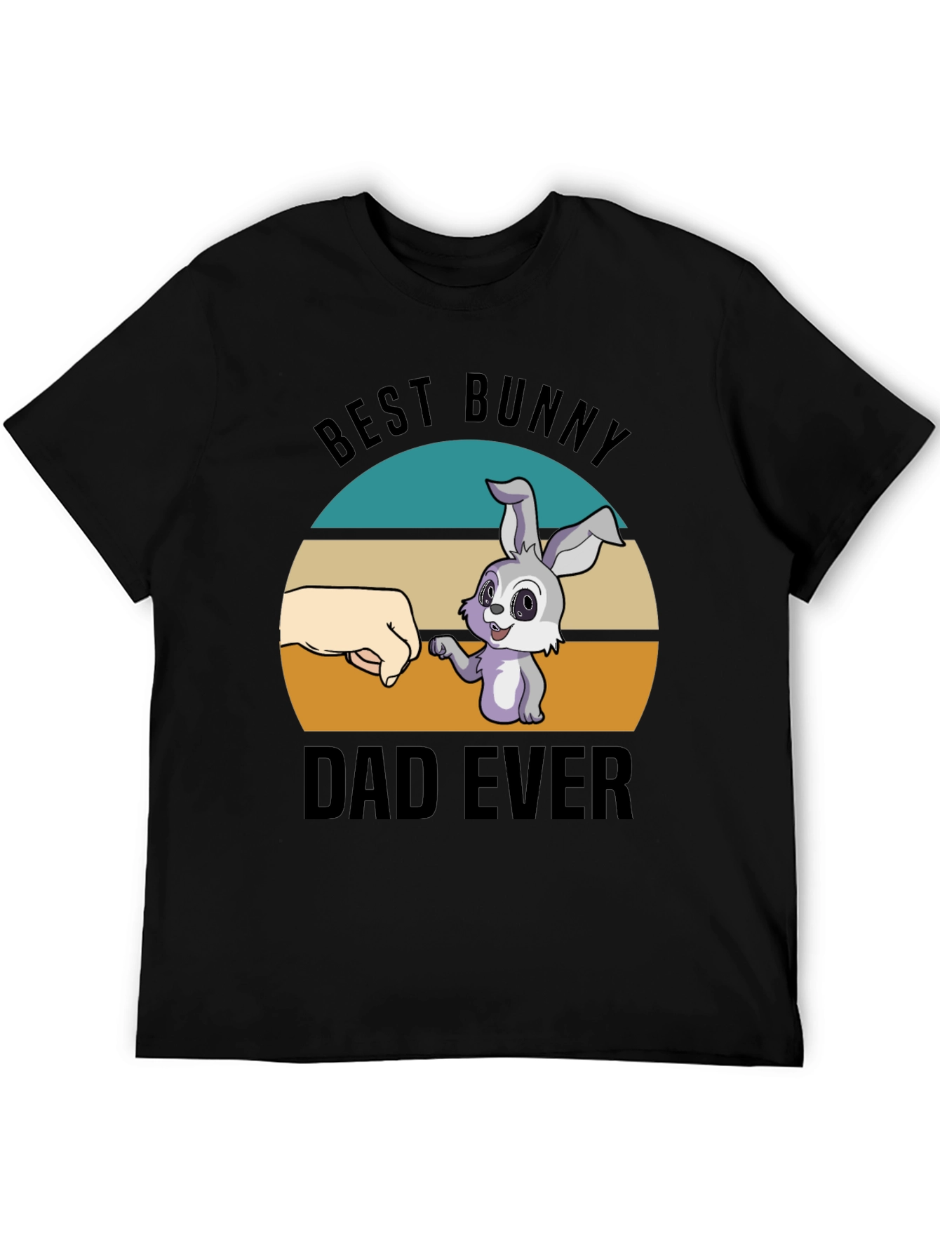Black Best Bunny Dad Ever T-Shirt - Father's Day Tee view 5