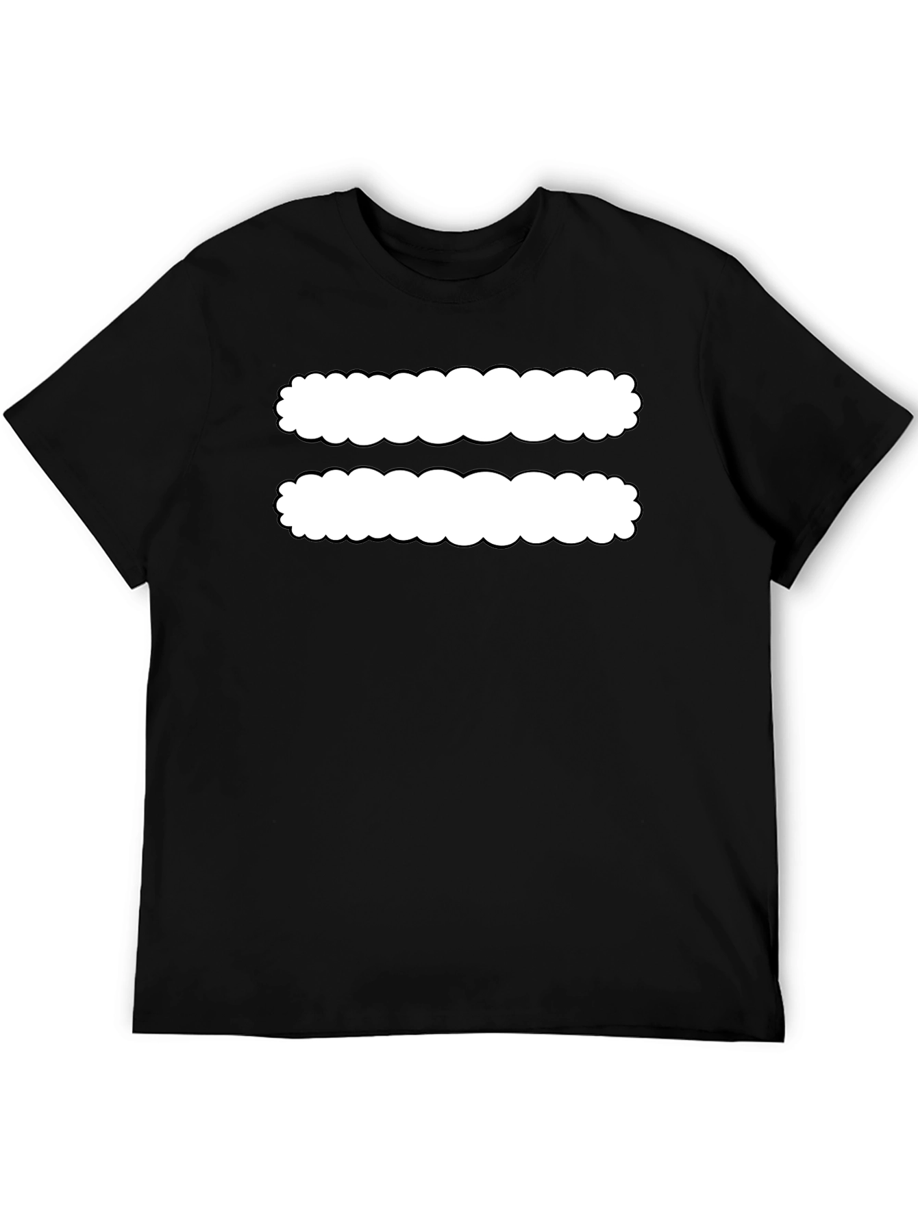 Black Black T-Shirt with White Equals Sign Design view 5