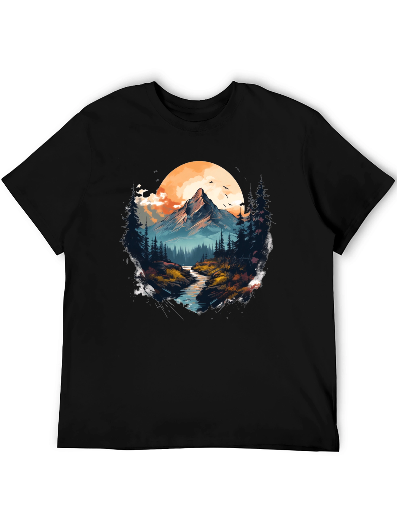 Black Mountain River Graphic T-Shirt - Nature Lover's Tee view 5