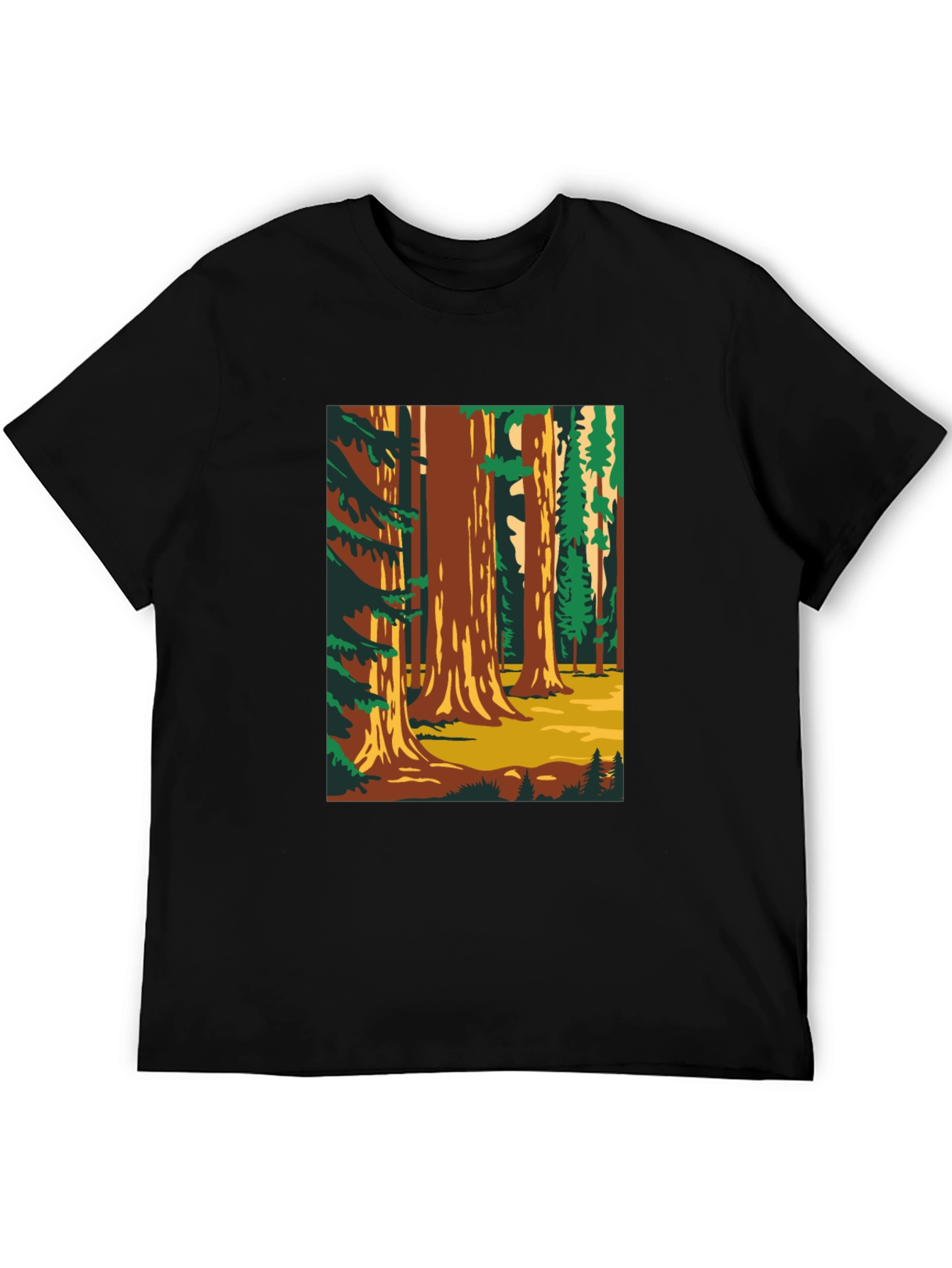 Black Sequoia Forest Graphic T-Shirt - Nature Lover Tee view 5