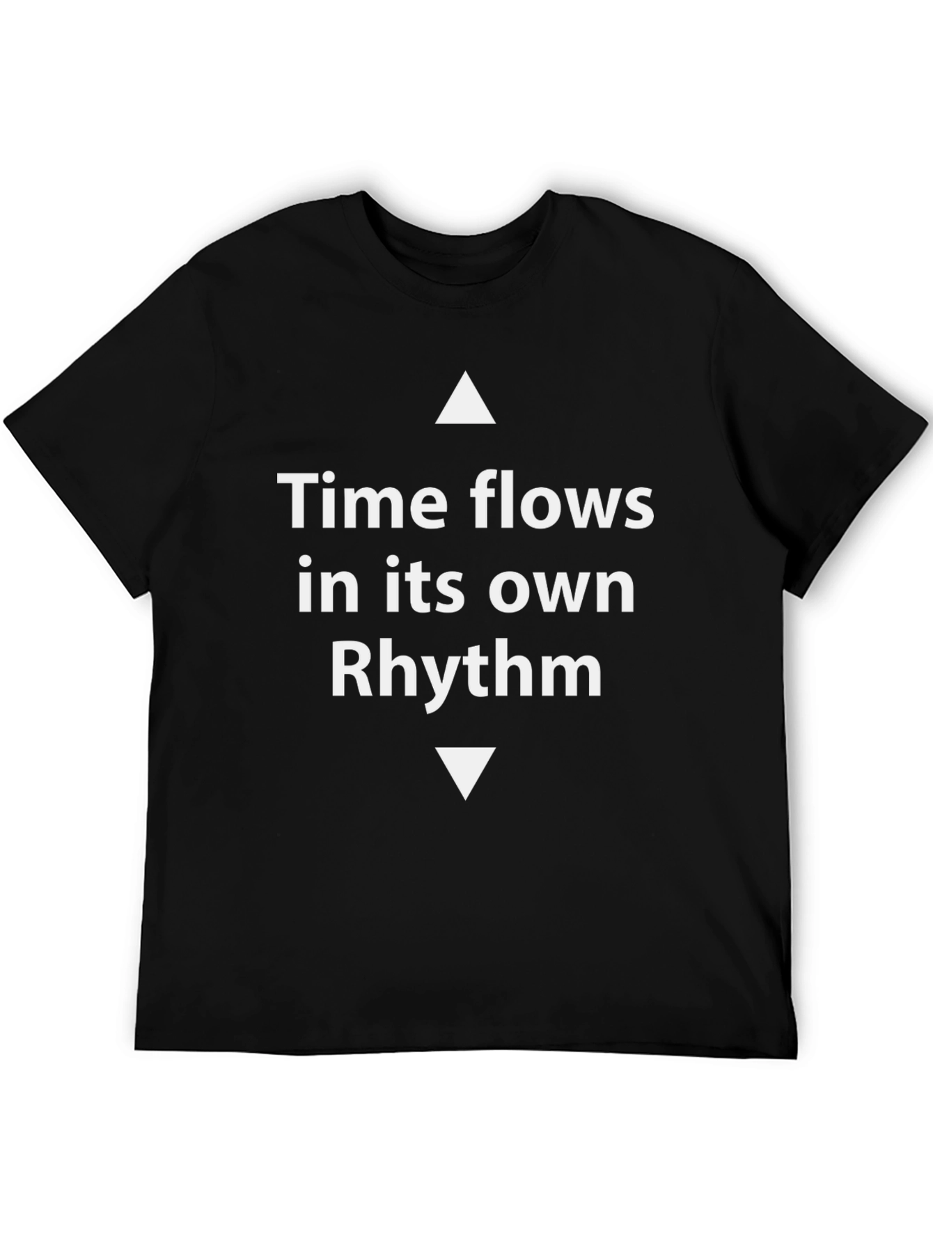 Black Time Flows T-Shirt - Black Graphic Tee view 5