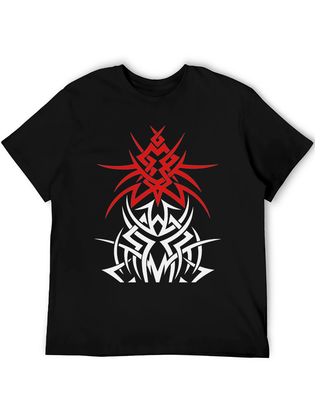 Black Tribal Tattoo Graphic T-Shirt - Edgy Black Tee view 5
