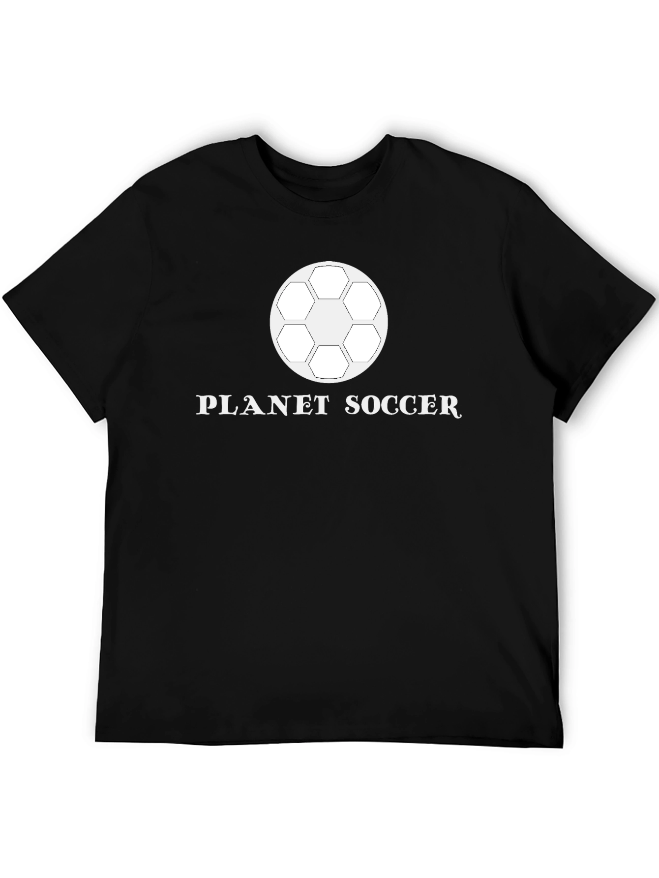 Black Planet Soccer Graphic T-Shirt - Black Cotton Tee view 5