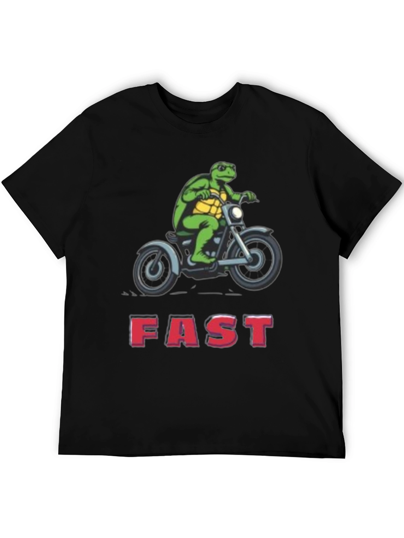 Black Turtle on Motorcycle FAST T-Shirt view 5