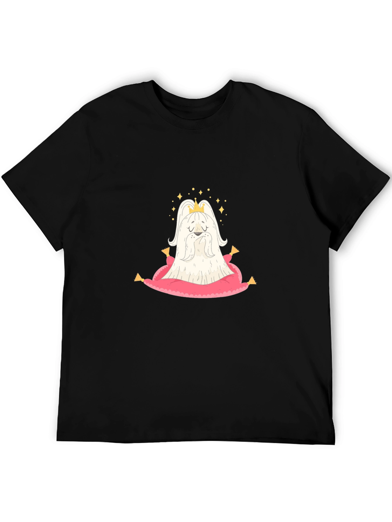 Black King Dog T-Shirt - Cute Cartoon Tee view 5