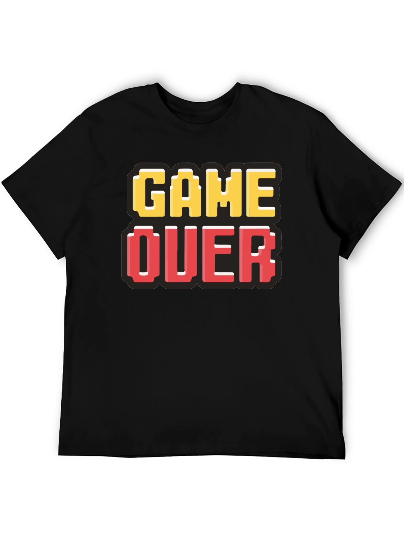 Black Game Over Pixel Art T-Shirt - Gamer Style view 5