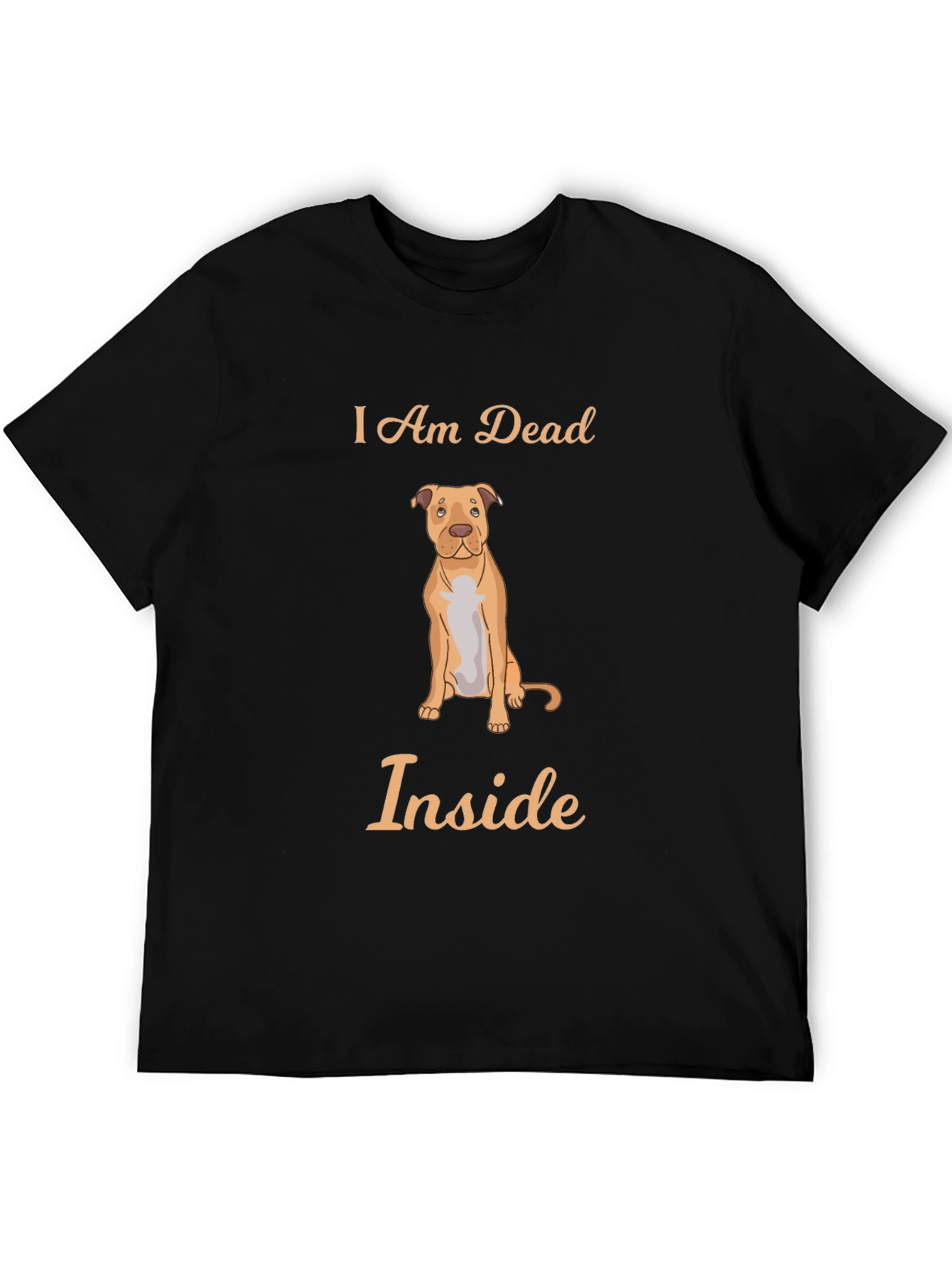 Black I Am Dead Inside Dog Graphic T-Shirt view 5