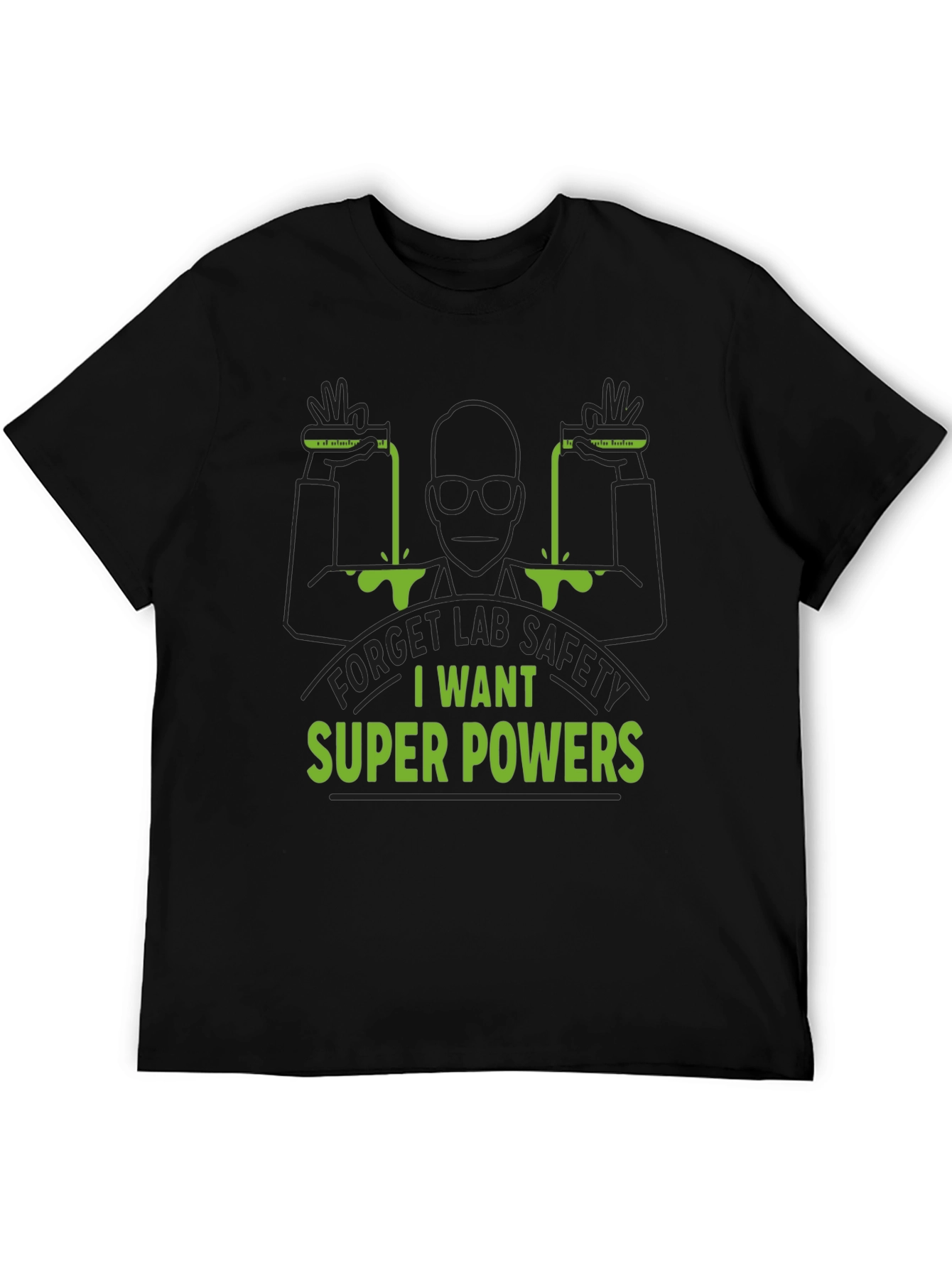 Black Super Power Lab T-Shirt: Black, Bold Design view 5