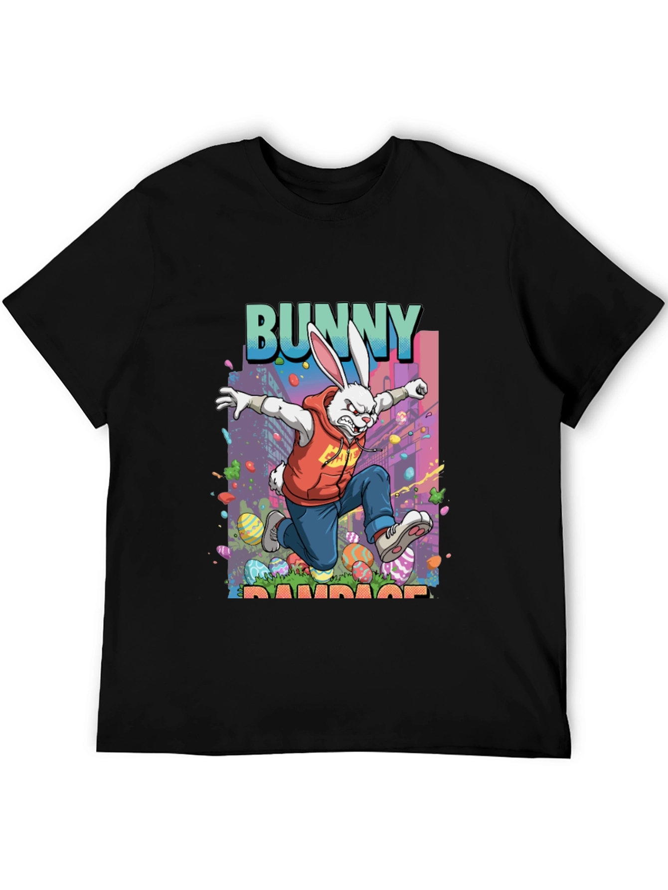Black Bunny Rampage Graphic Tee - Easter Apparel view 5
