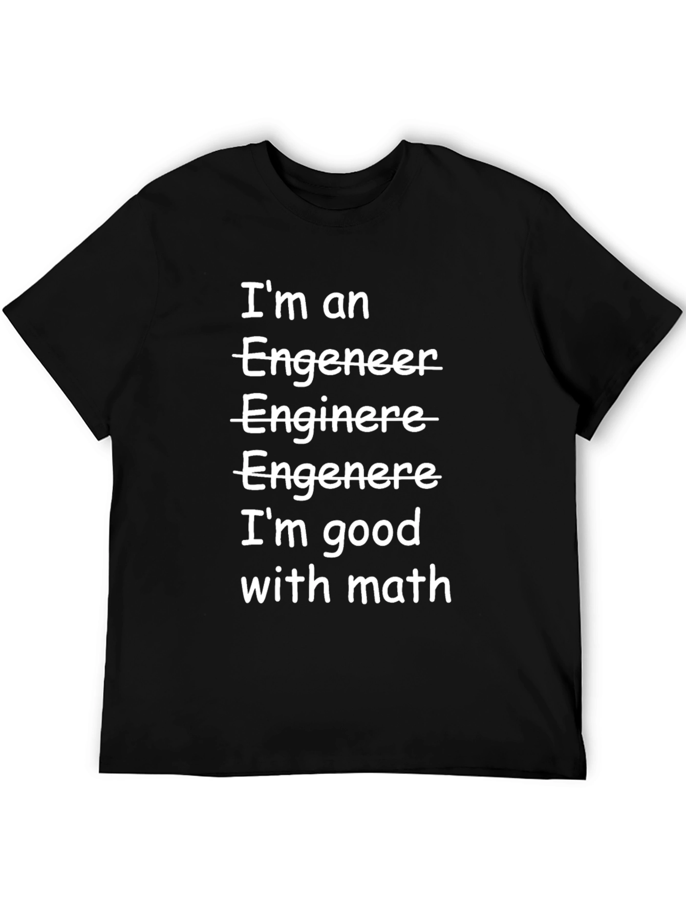 Black Funny Engineer T-Shirt: Good with Math Tee view 5