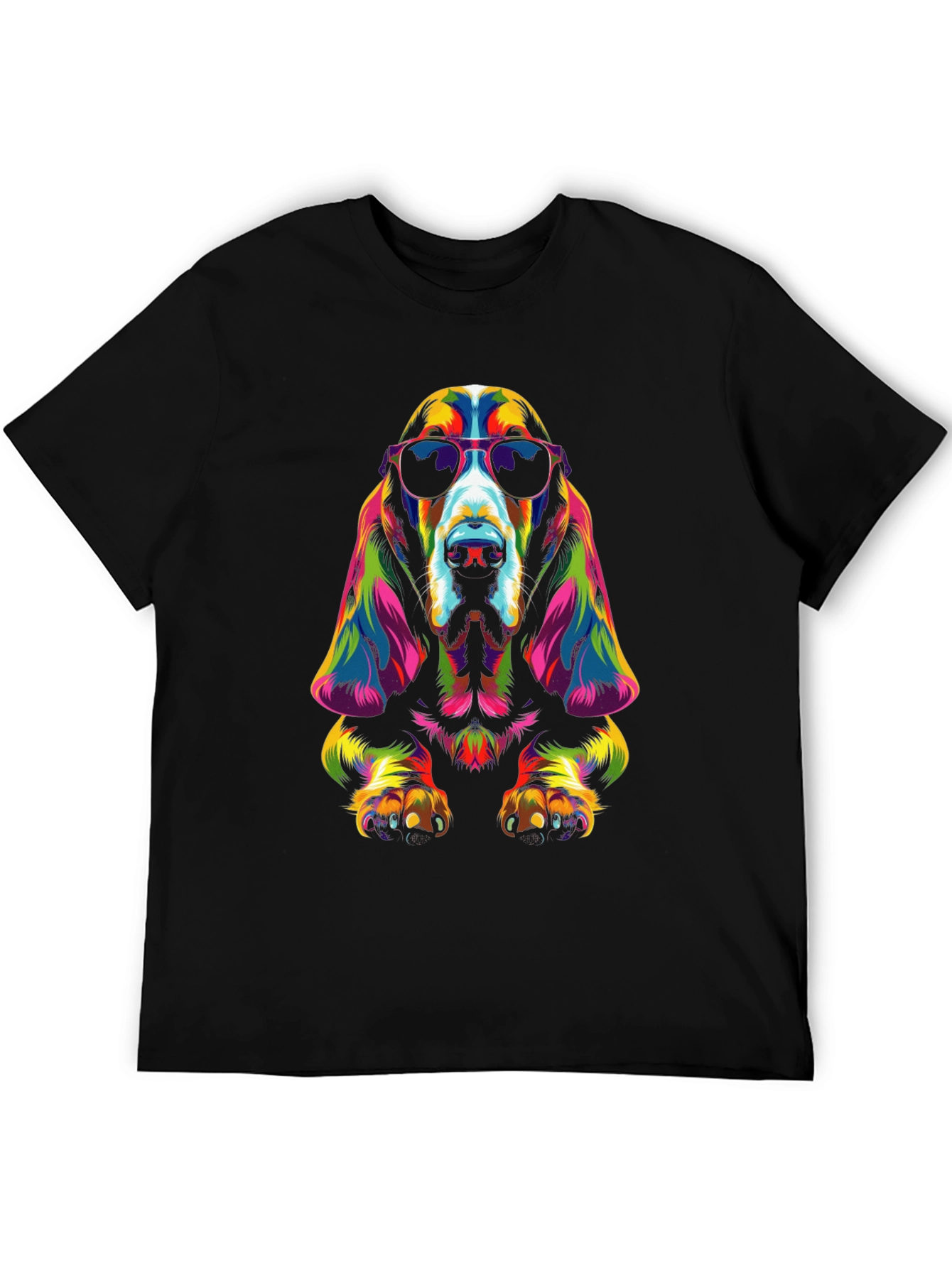 Black Cool Dog Graphic T-Shirt - Black view 5