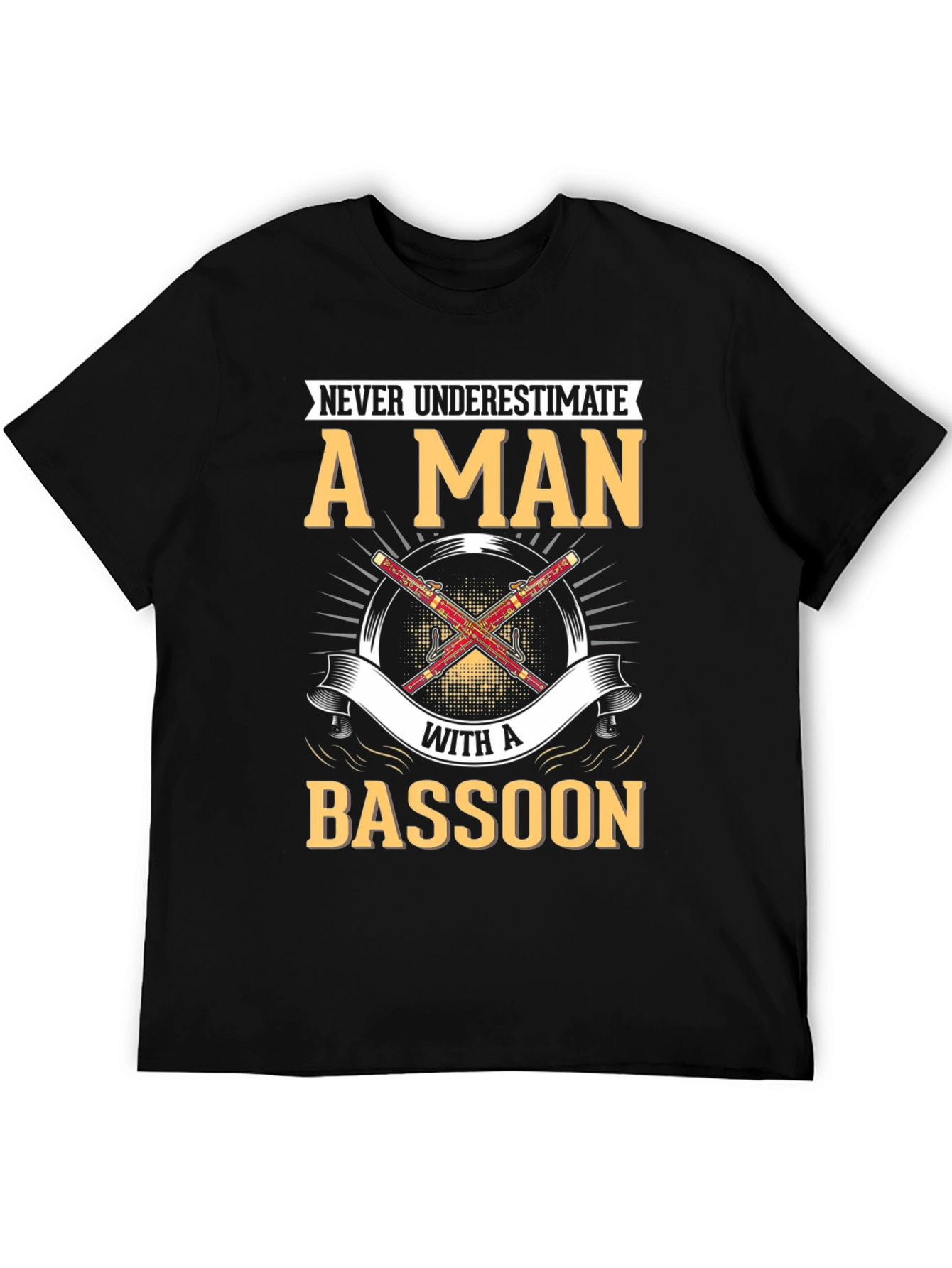Black Bassoon Player T-Shirt - Never Underestimate A Man view 5