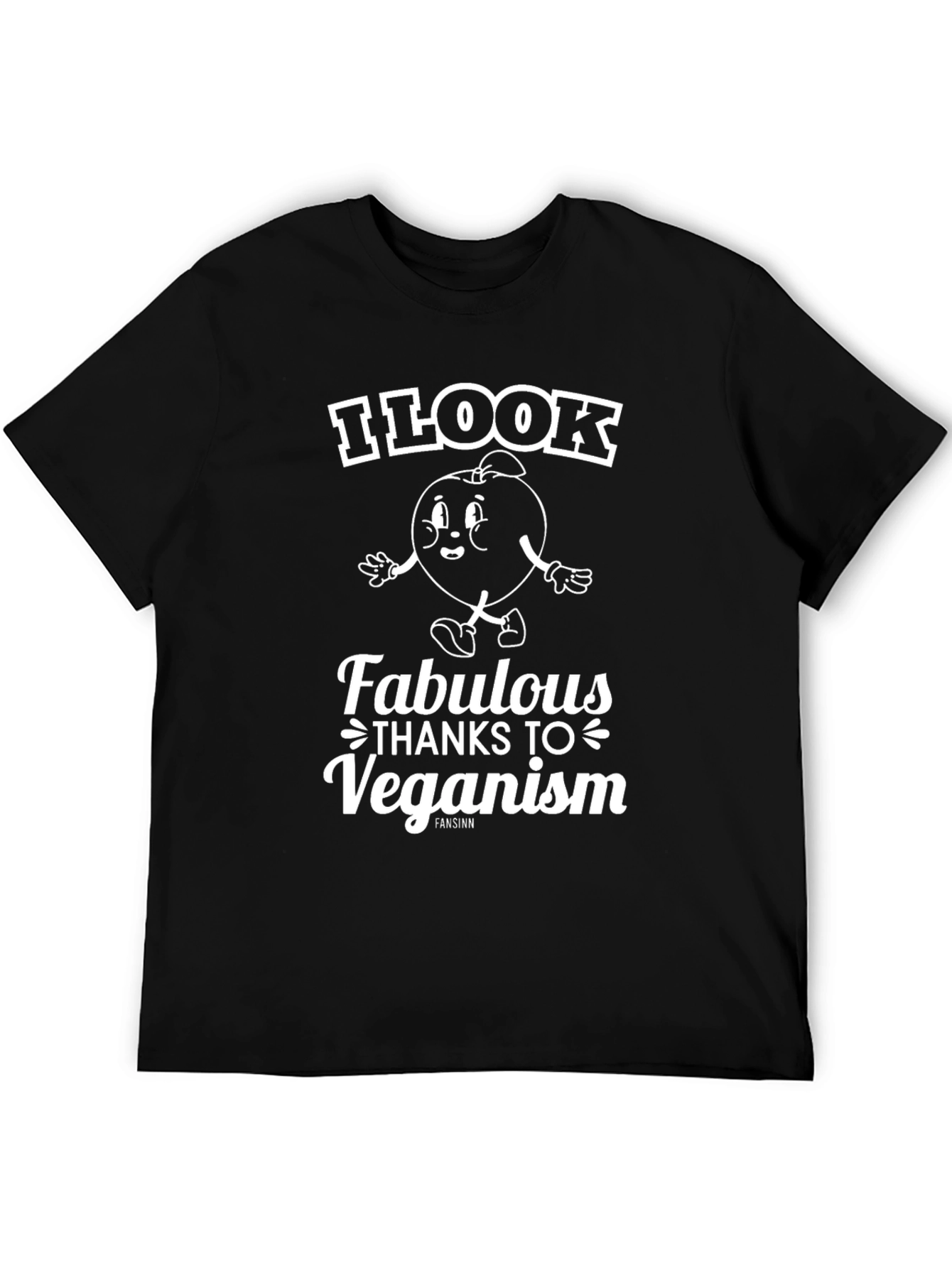 Black Veganism T-Shirt - I Look Fabulous Vegan Black Tee view 5