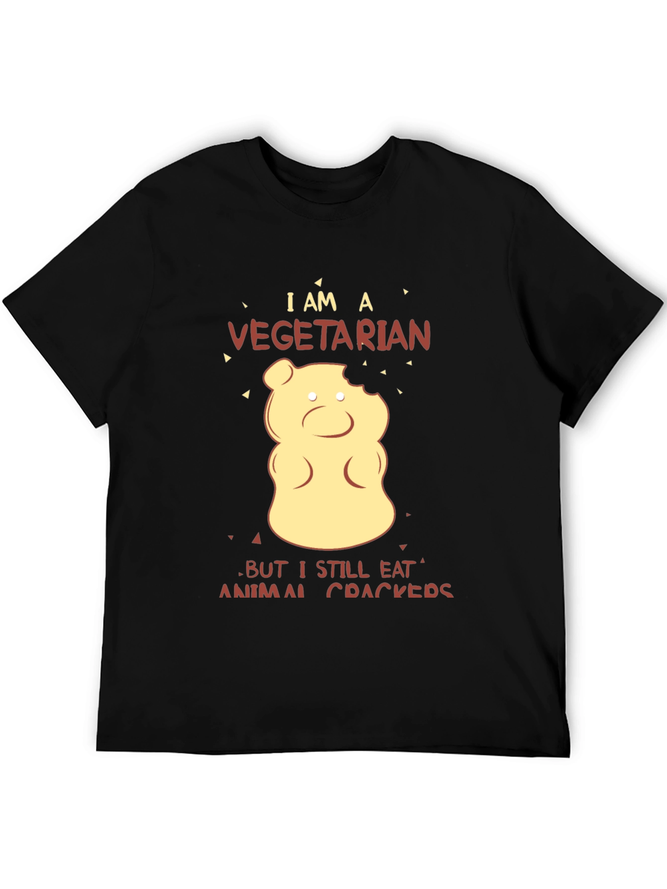Black Vegetarian Animal Cracker T-Shirt view 5