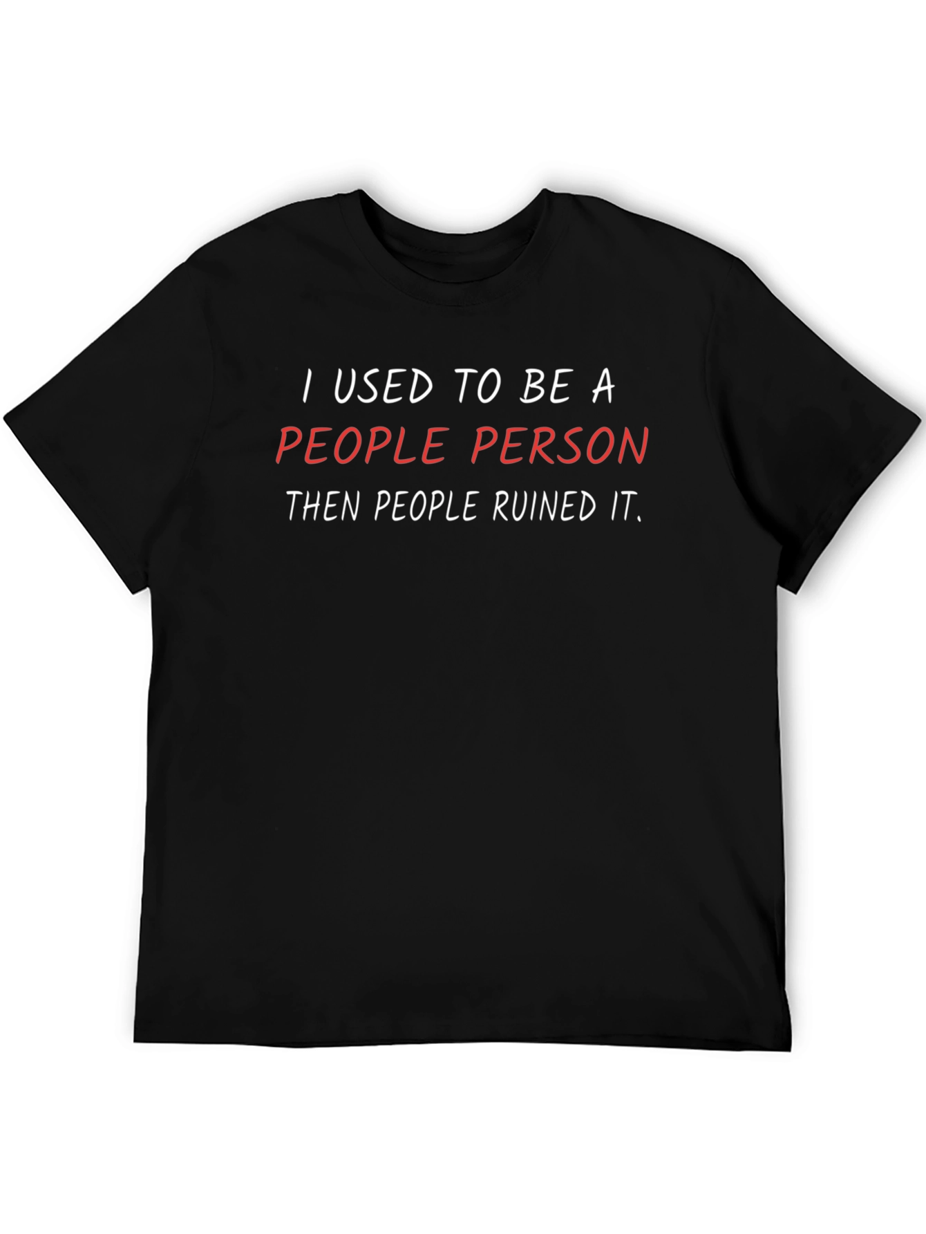 Black Funny 'People Person' Graphic Tee - Black view 5