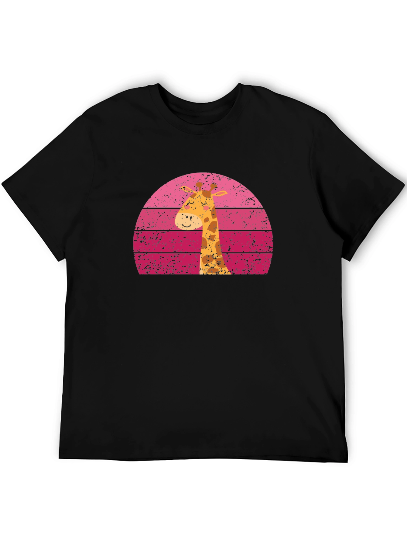 Black Giraffe Sunset Graphic Tee - Unique Design view 5
