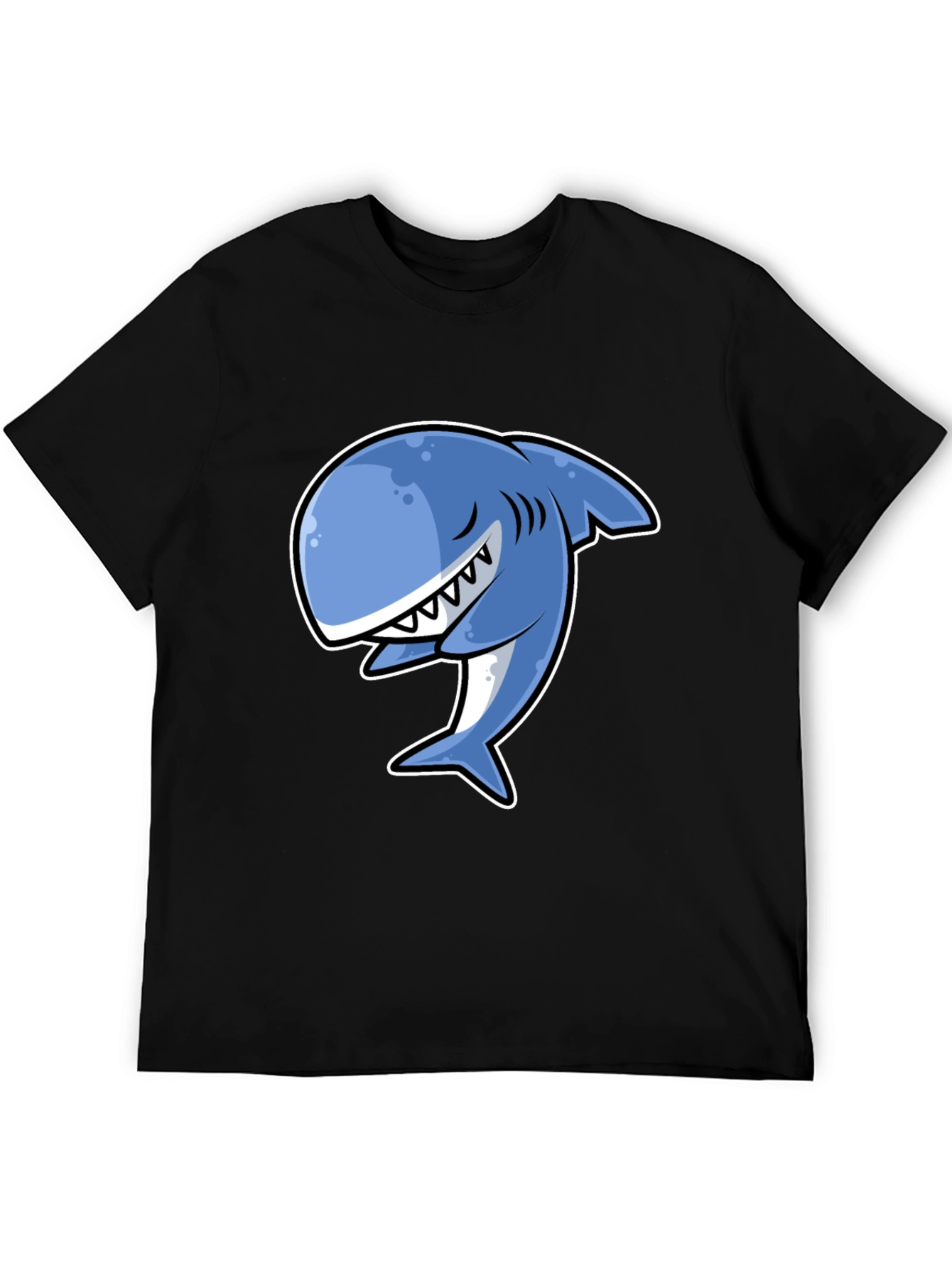 Black Cartoon Shark Graphic T-Shirt - Stylish Black Tee view 5