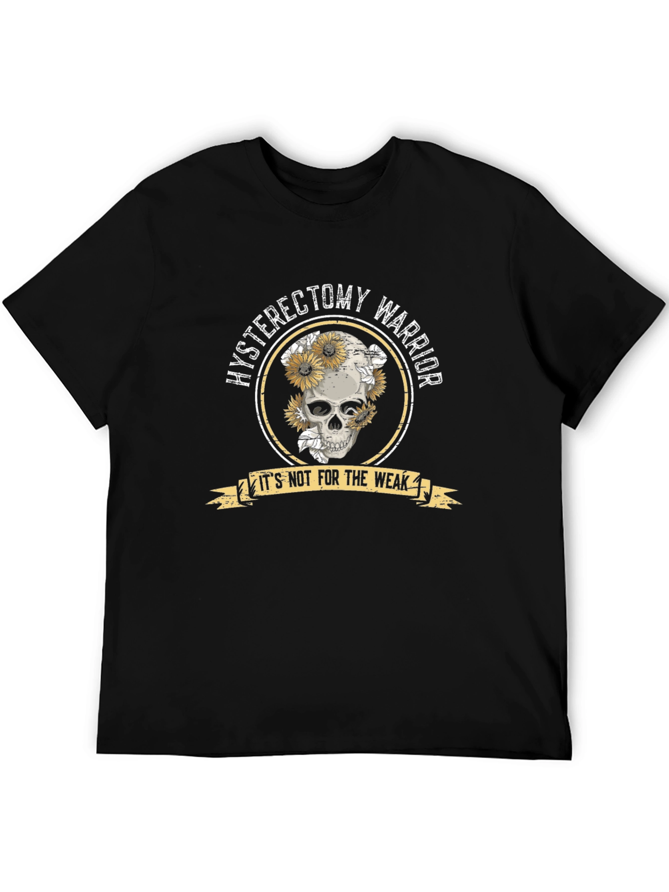 Black Hysterectomy Warrior Skull T-Shirt view 5