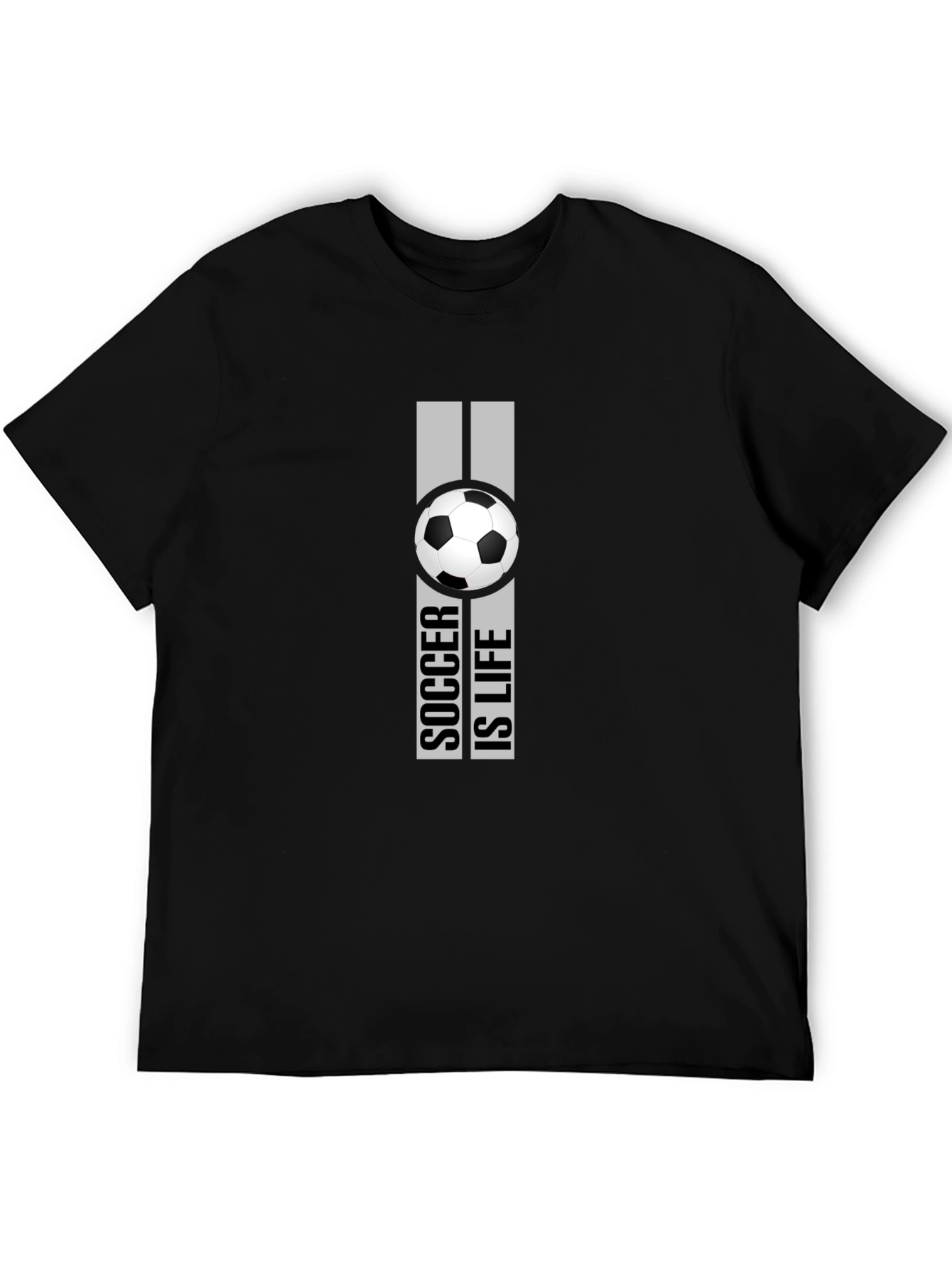 Black Soccer Is Life Graphic T-Shirt - Black view 5