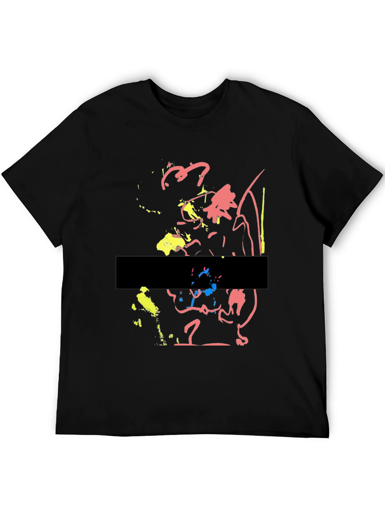 Black Abstract Art Black T-Shirt view 5