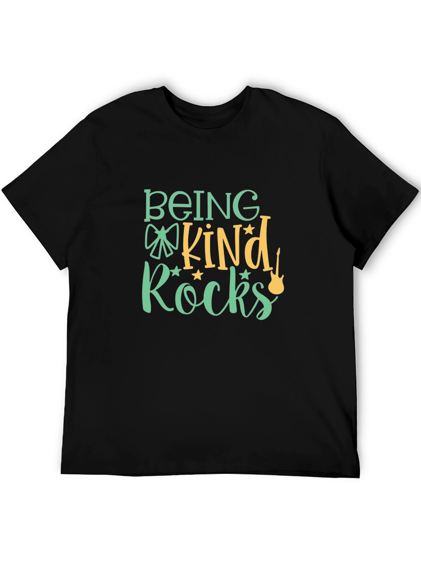 Black Being Kind Rocks Graphic Tee - Positive Vibes T-Shirt view 5