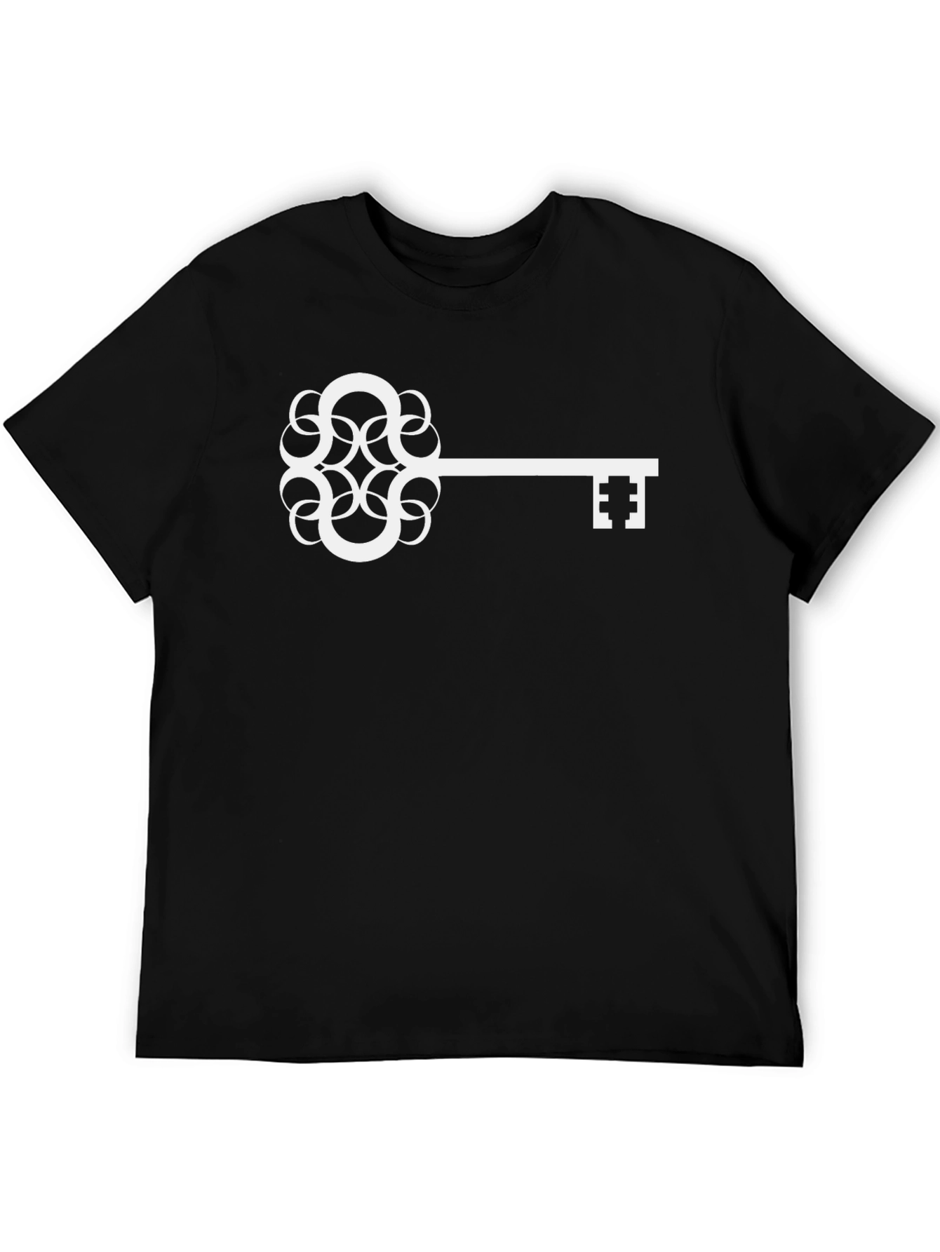 Black Stylish Key Graphic Tee - Black Cotton Blend view 5